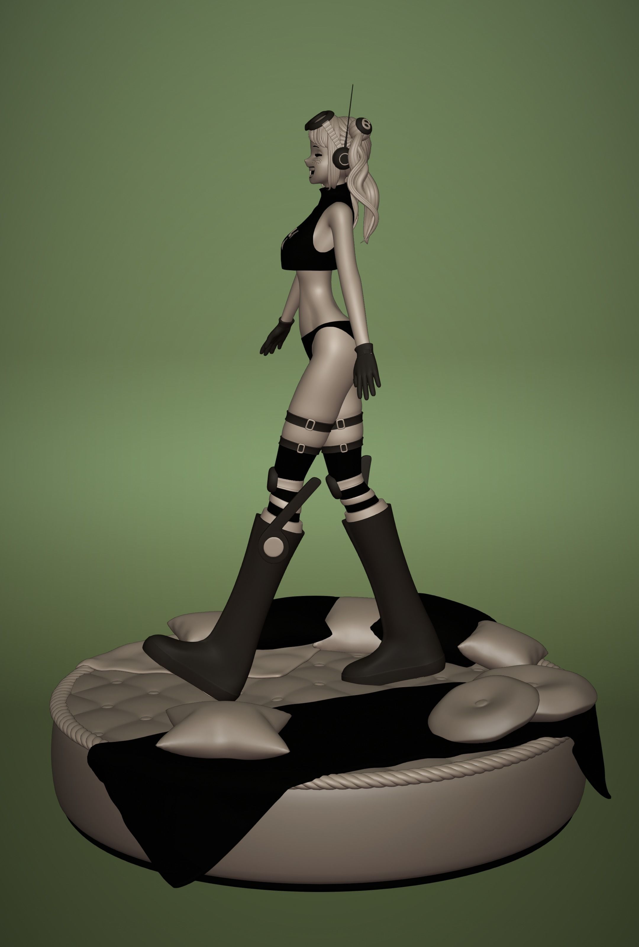 ONE PIECE VEGAPUNK YORK FIGURE SCULPT Low-poly 3D model_11