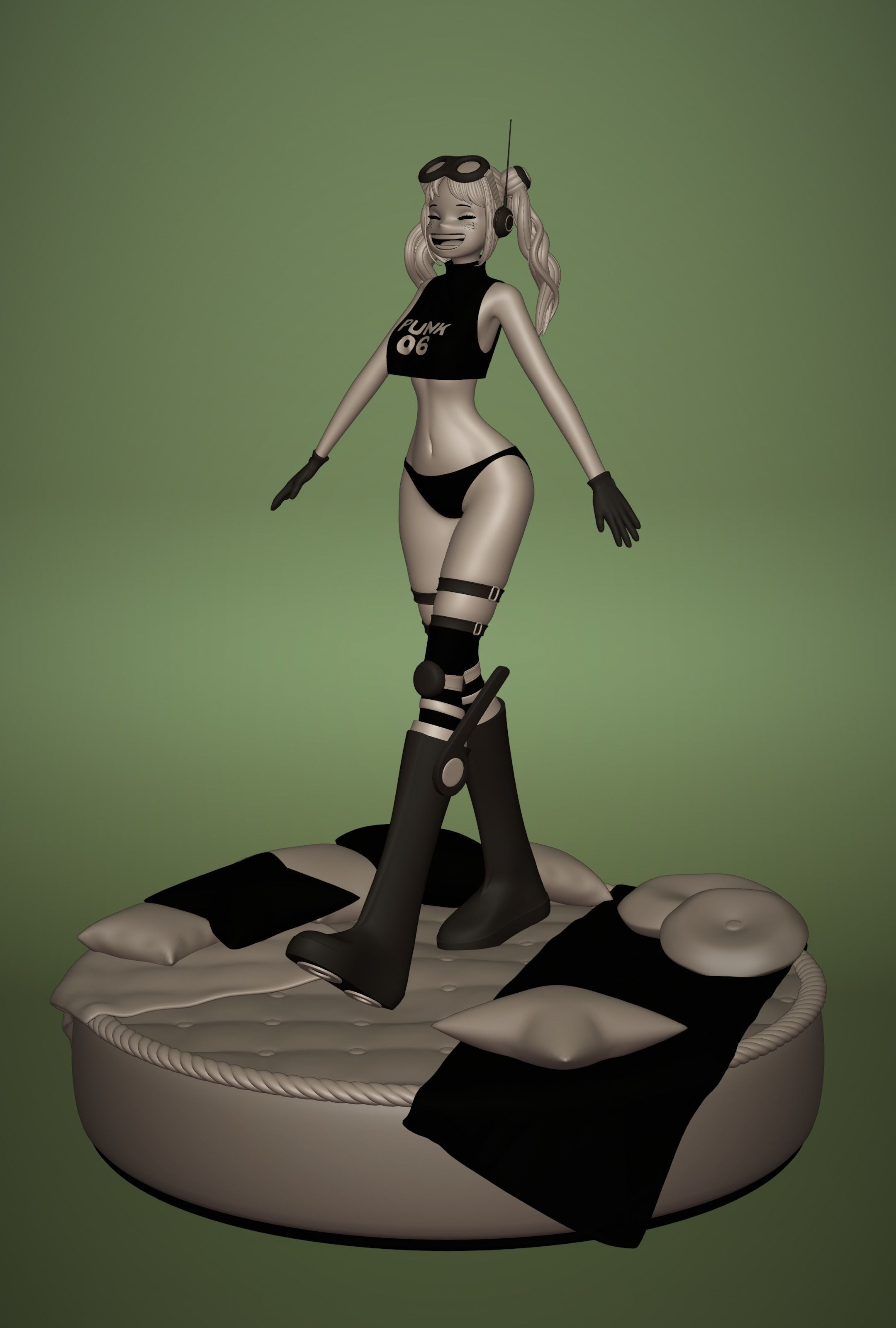 ONE PIECE VEGAPUNK YORK FIGURE SCULPT Low-poly 3D model_10