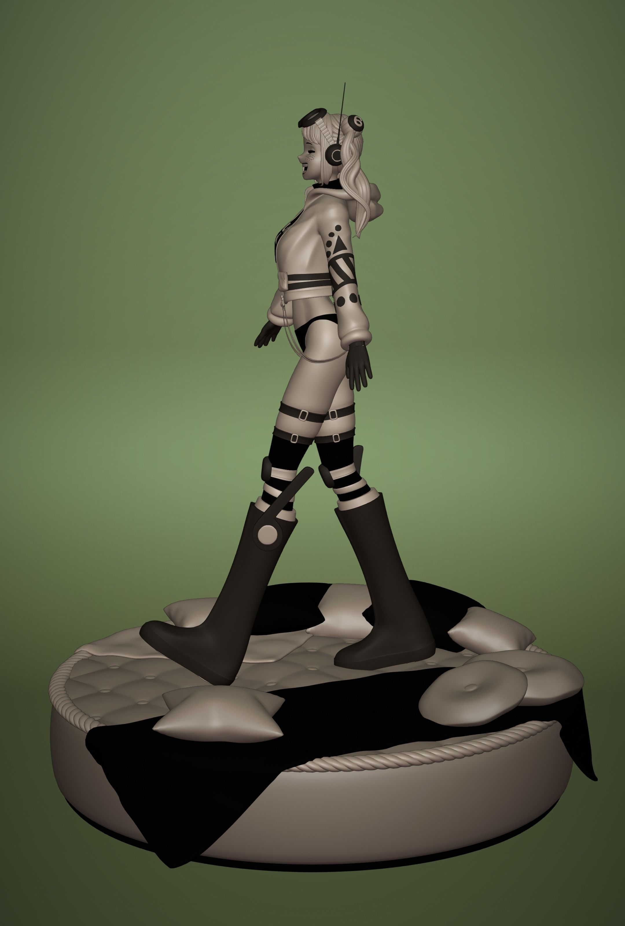 ONE PIECE VEGAPUNK YORK FIGURE SCULPT Low-poly 3D model_3