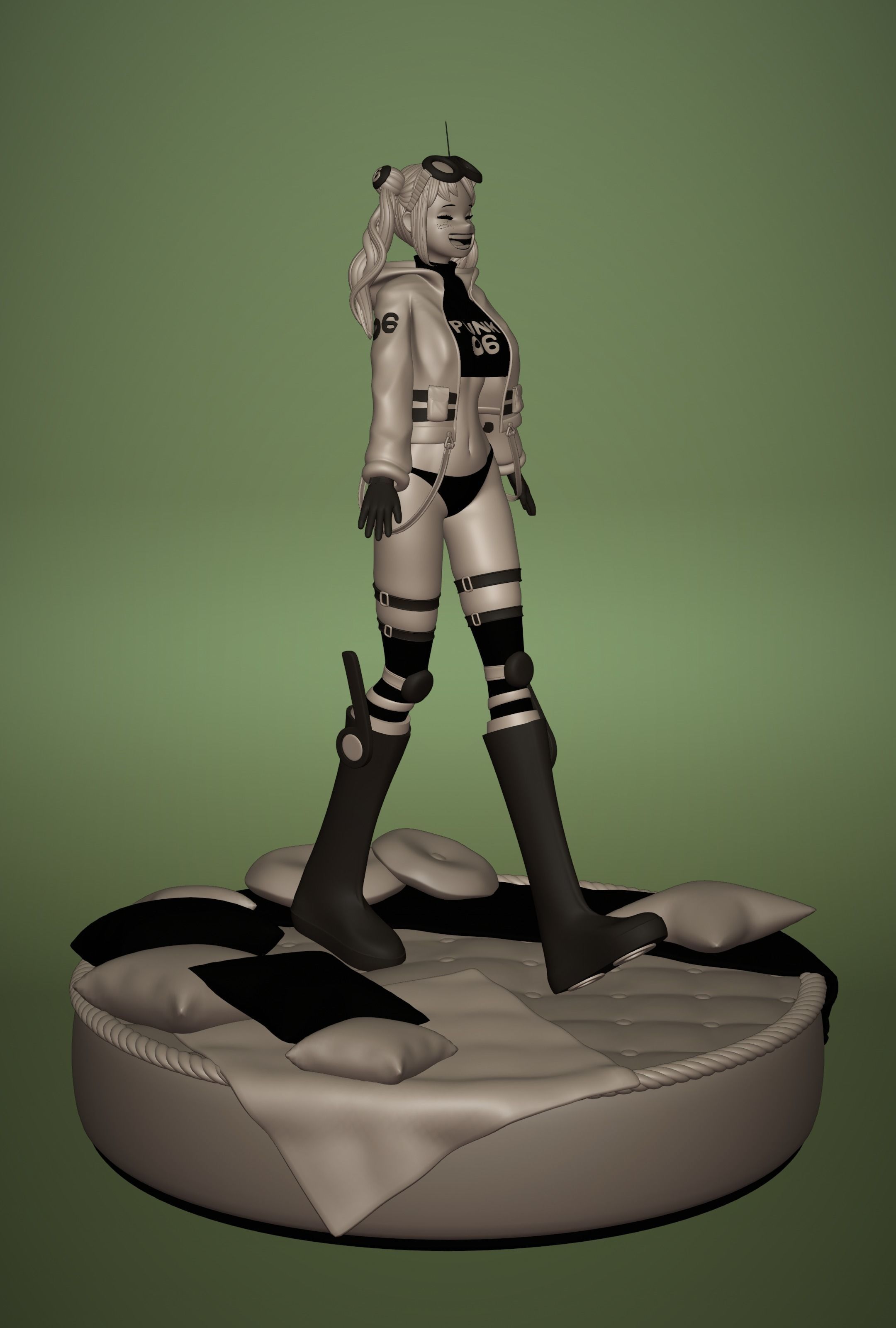 ONE PIECE VEGAPUNK YORK FIGURE SCULPT Low-poly 3D model_8