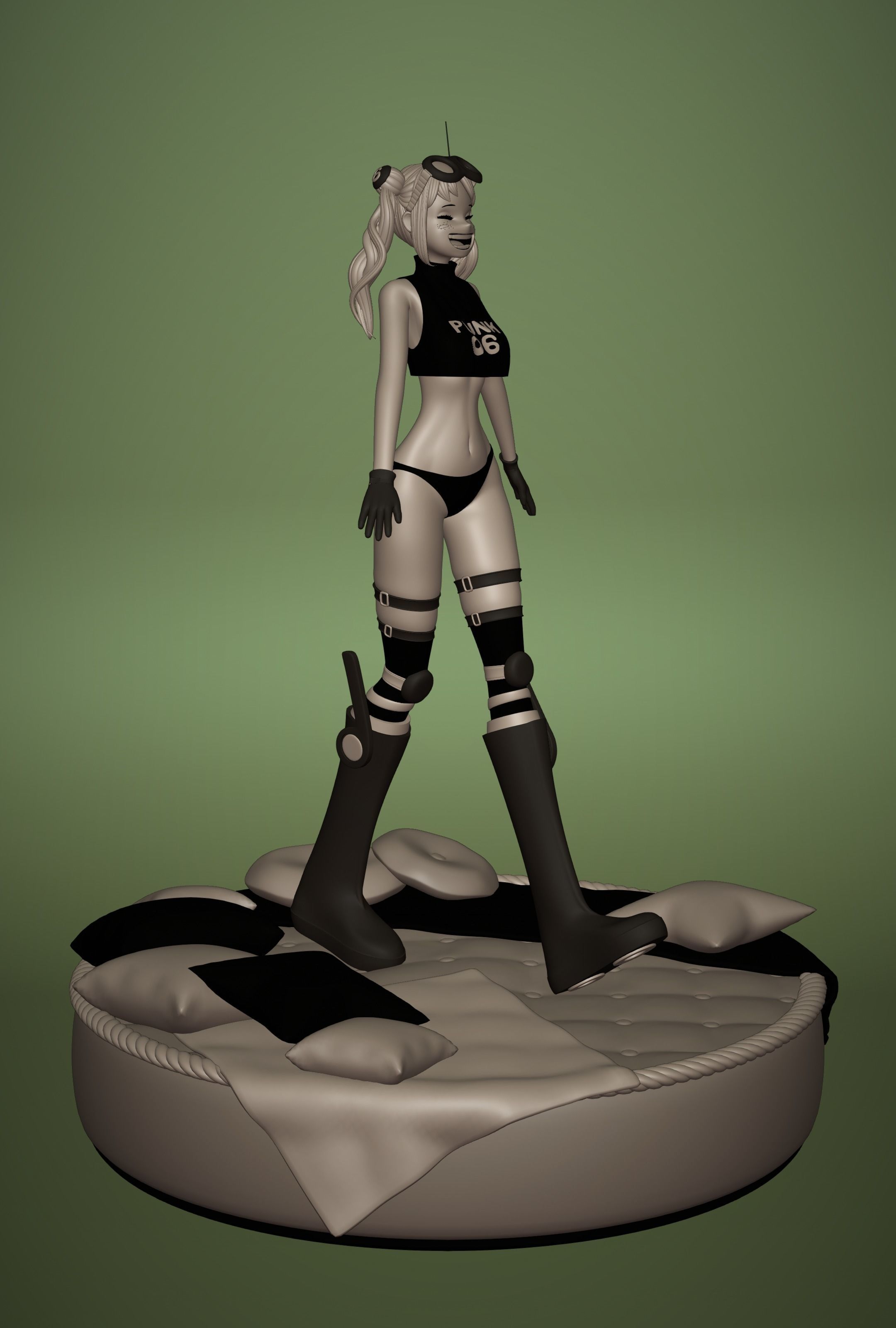 ONE PIECE VEGAPUNK YORK FIGURE SCULPT Low-poly 3D model_16