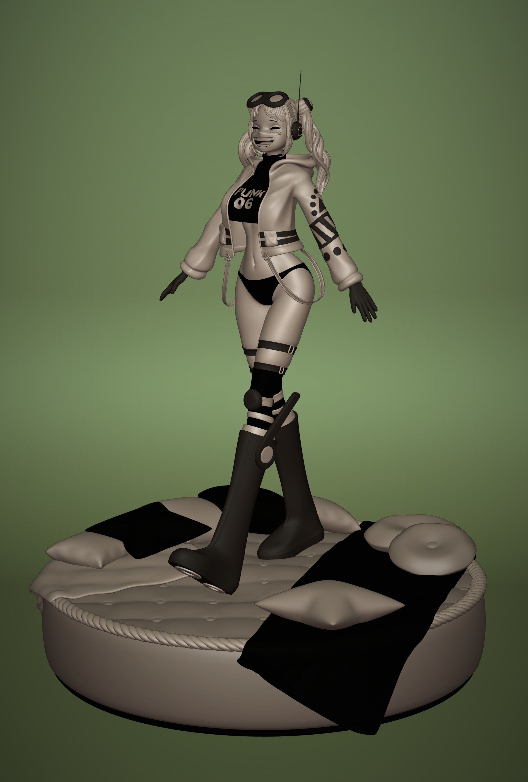 ONE PIECE VEGAPUNK YORK FIGURE SCULPT Low-poly 3D model_2