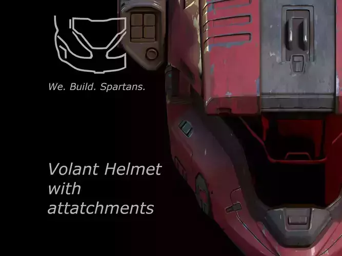HALO Volant helmet with attachments 3d print file 3D print model