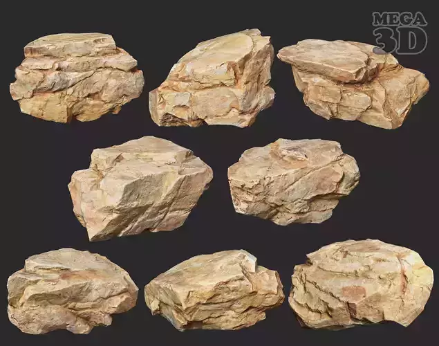 Yellow Rock Modular 221115 - Ultra HD 16K Texture Low-poly 3D model