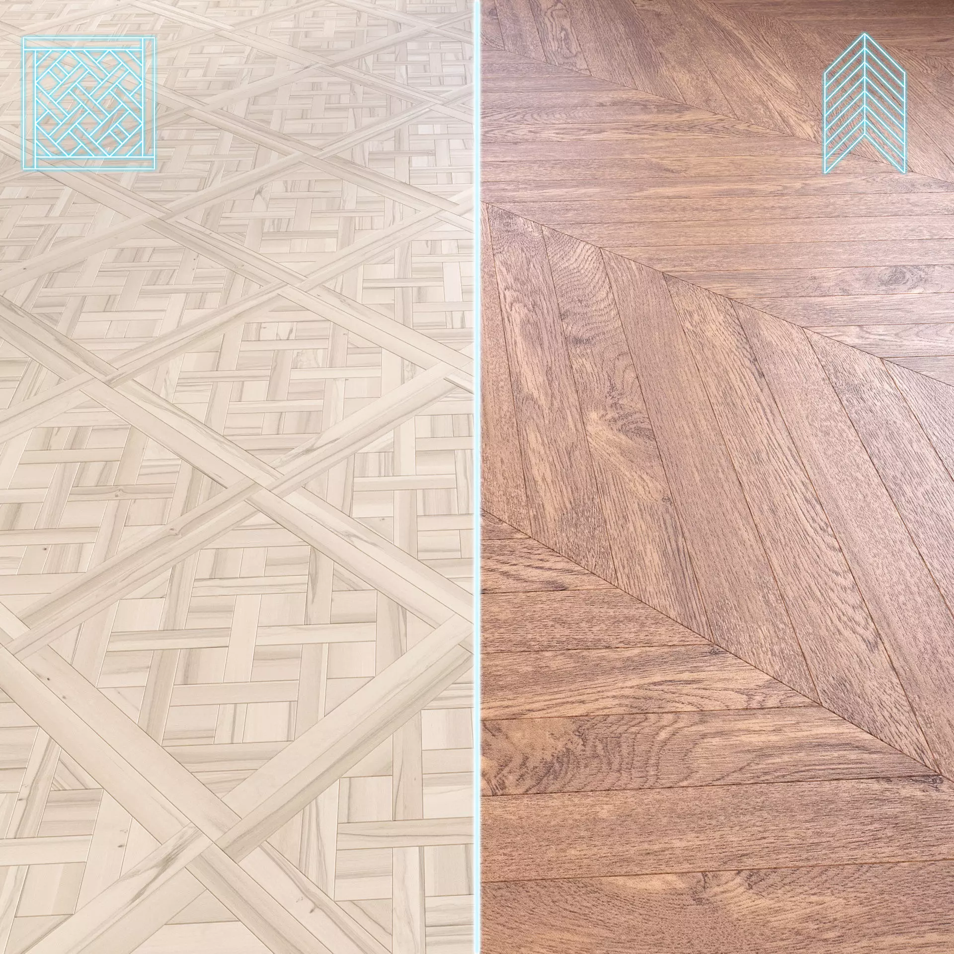 Parquet - Laminate - Wooden floor 2 in 1 Low-poly 3D model_0