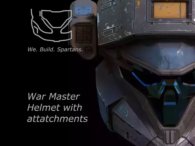 HALO War Master with attachments 3d print file 3D print model