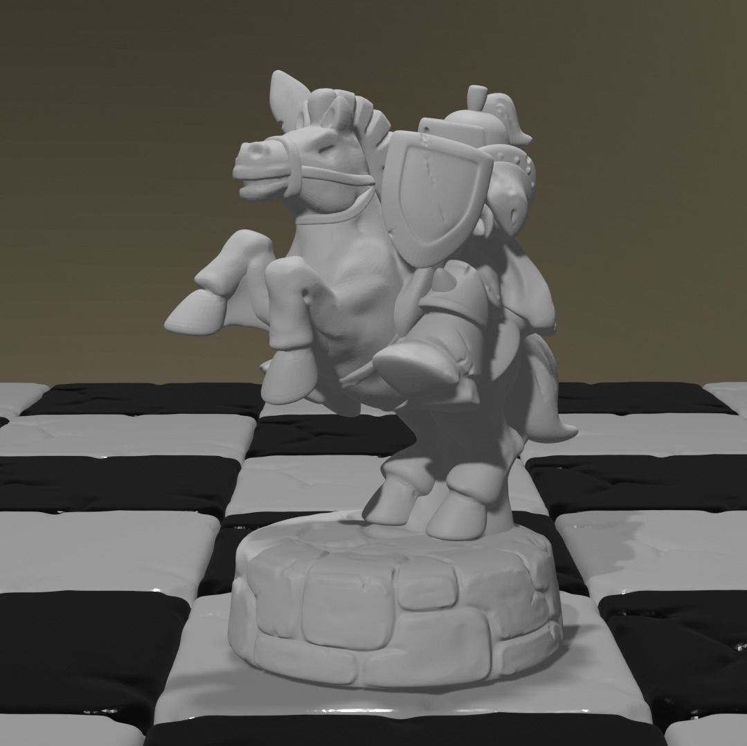 fantasy army chess set Human vs orc 3D print model_19