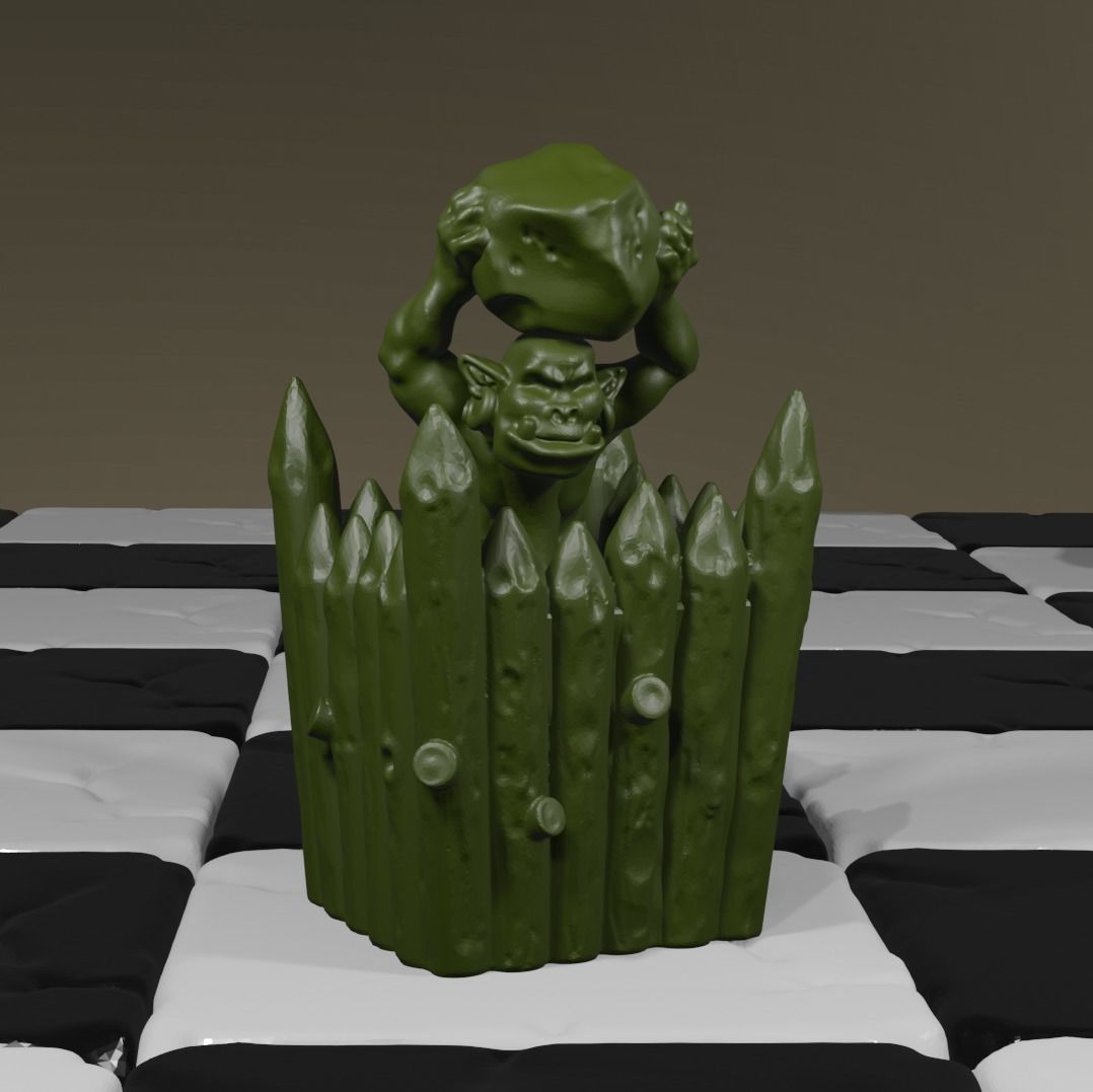 fantasy army chess set Human vs orc 3D print model_20