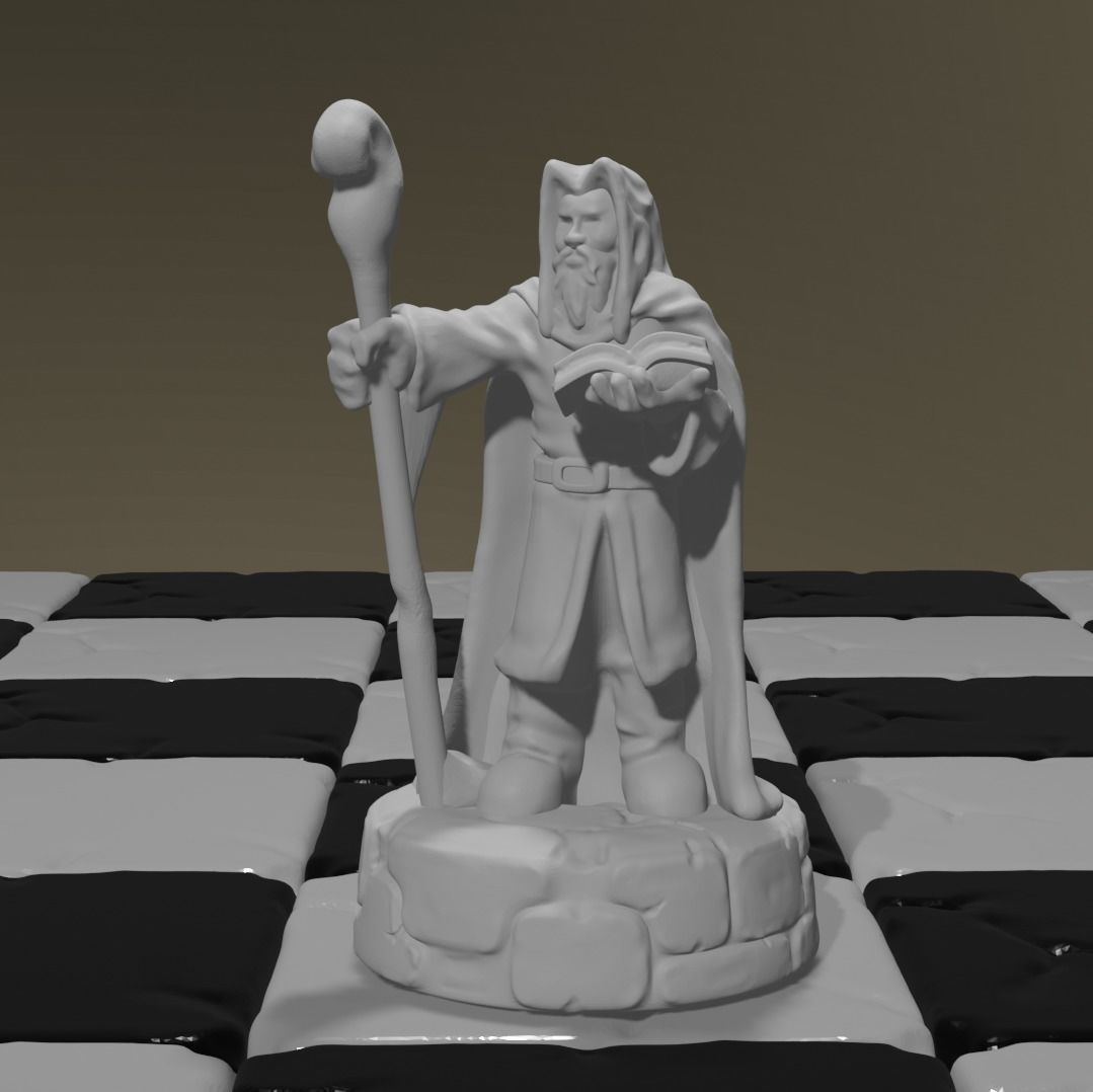 fantasy army chess set Human vs orc 3D print model_14