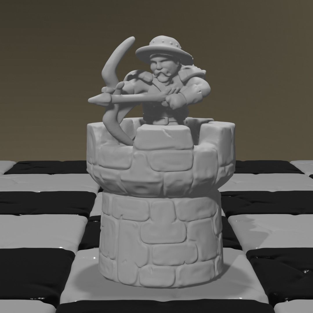 fantasy army chess set Human vs orc 3D print model_22