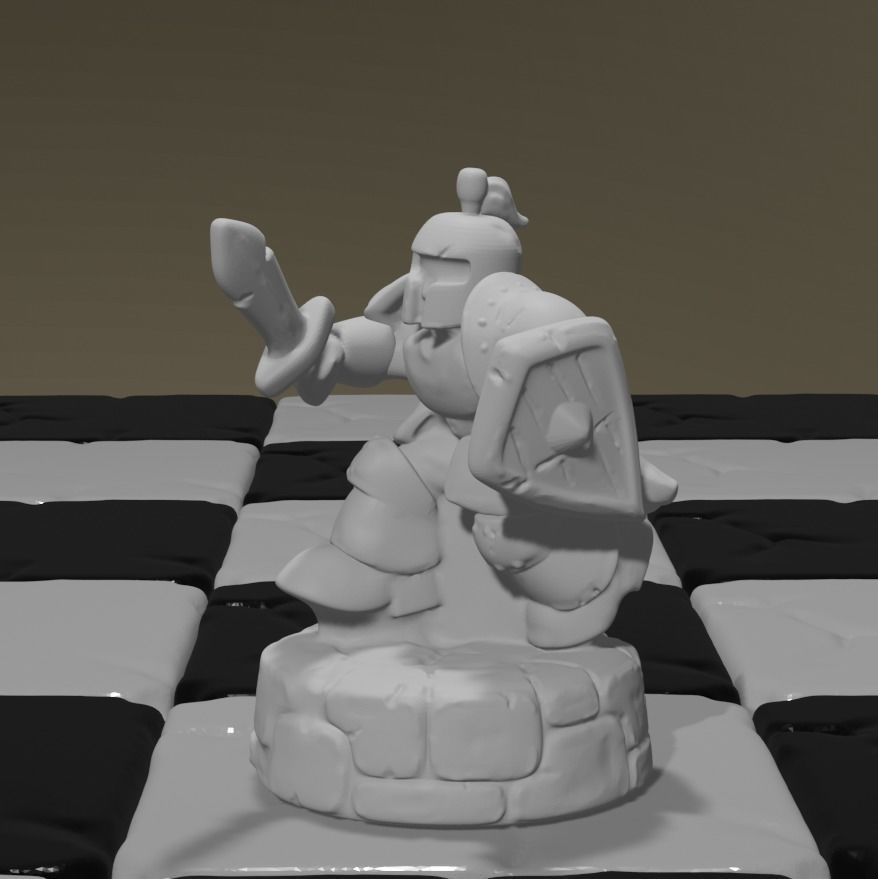 fantasy army chess set Human vs orc 3D print model_16