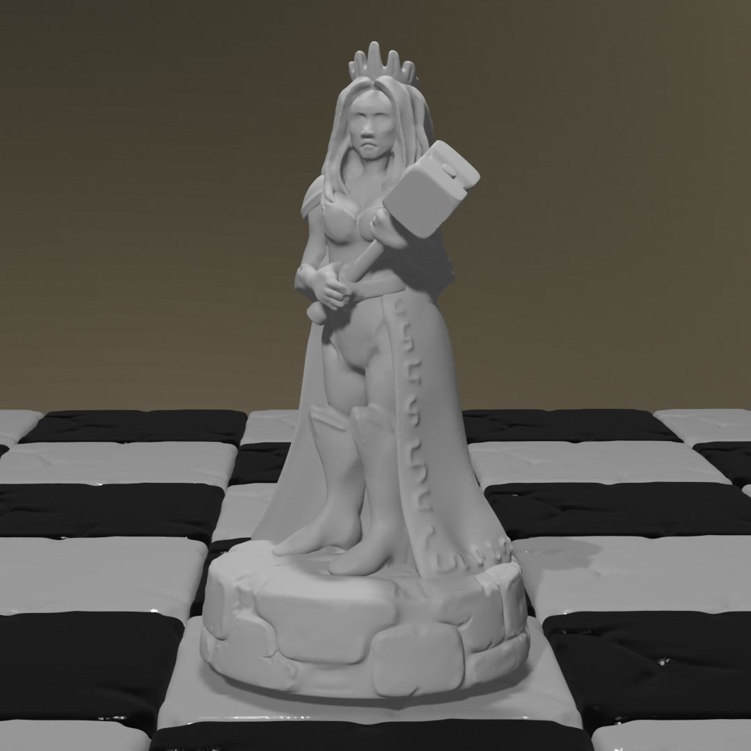 fantasy army chess set Human vs orc 3D print model_26