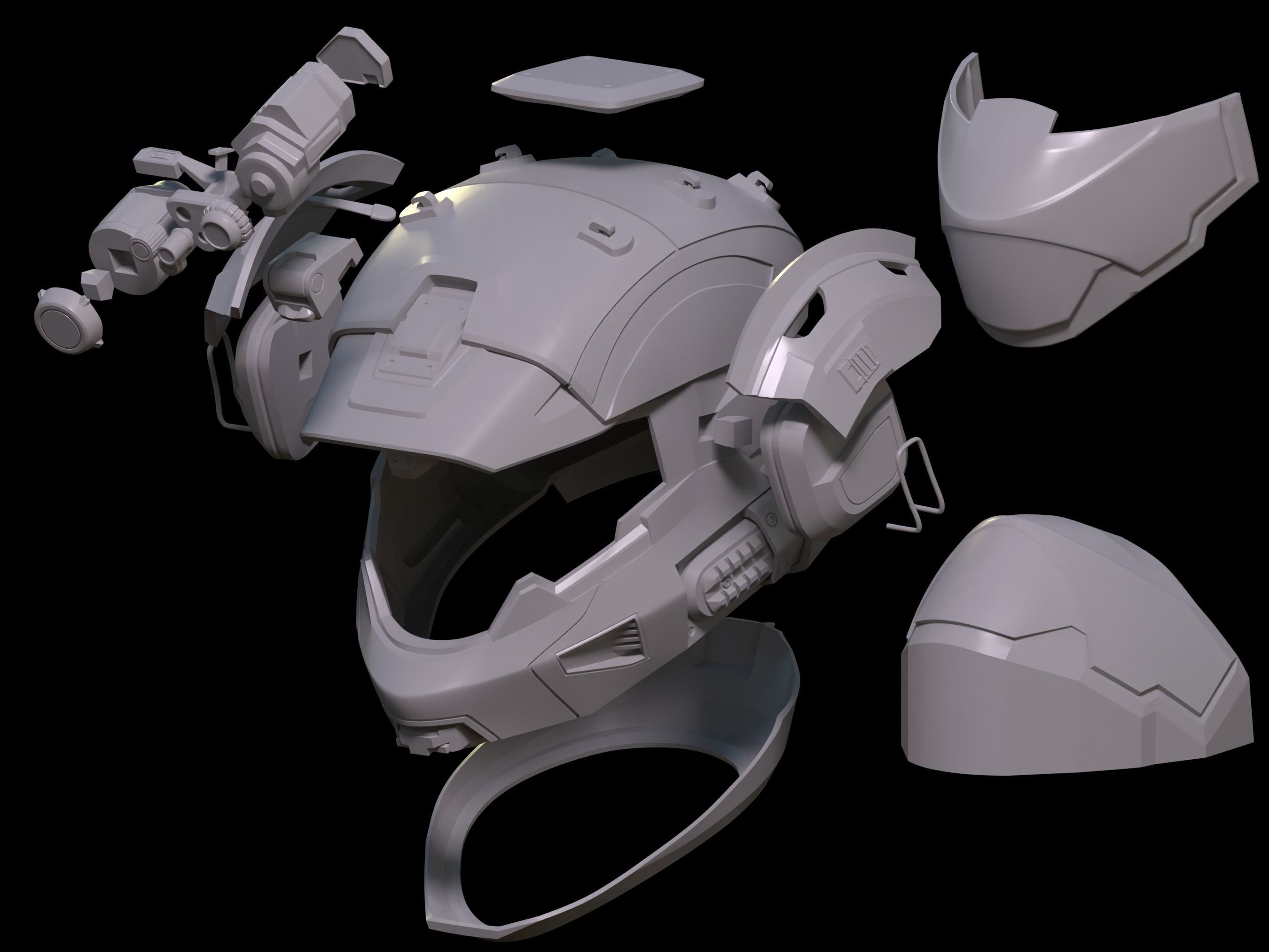 Artaius helmet with attachment 3d print file 3D print model_7