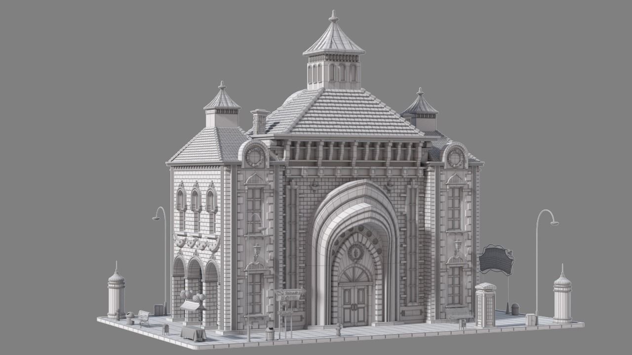 Cartoon House 14 3D model_9