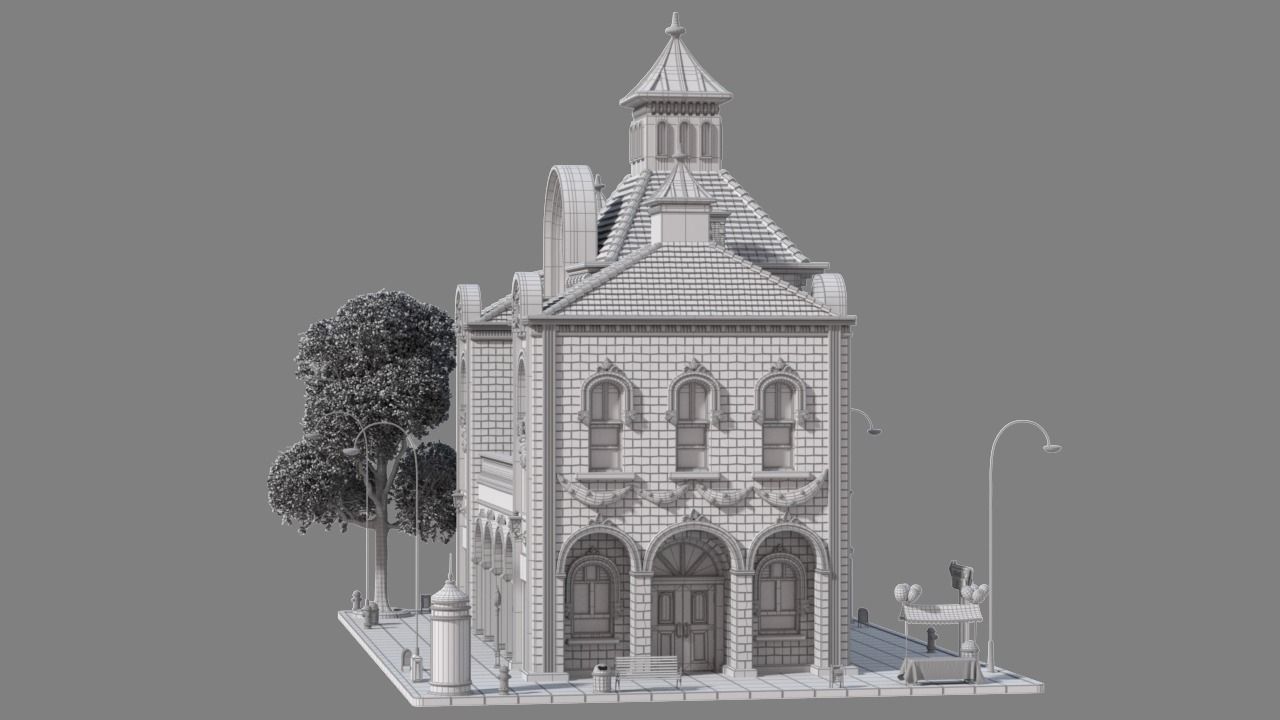 Cartoon House 14 3D model_8