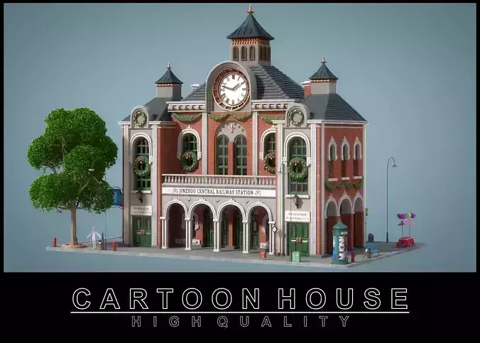 Cartoon House 14 3D model