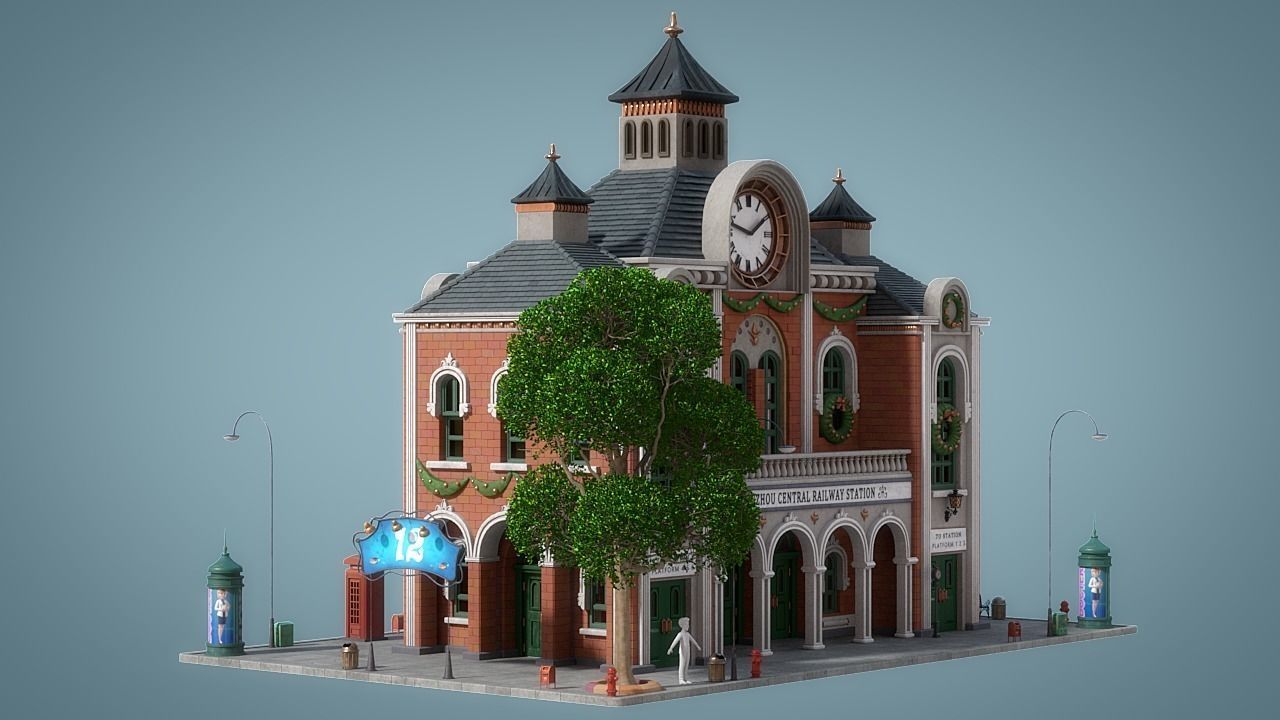 Cartoon House 14 3D model_4