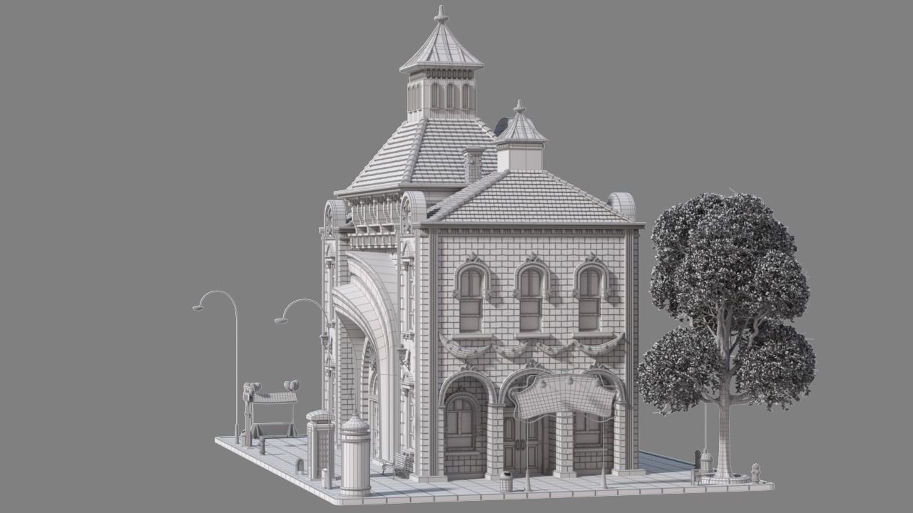 Cartoon House 14 3D model_11