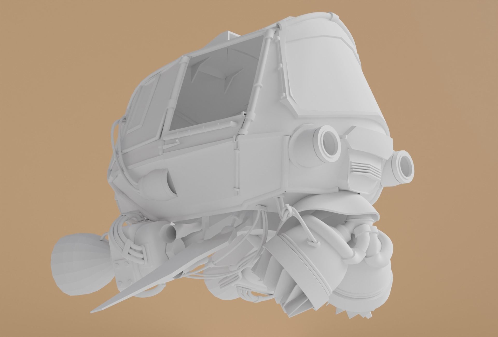 AUTO RICKSHAW Bajaj Tuk-tuk Cyberpunk Taxi 3D model_5