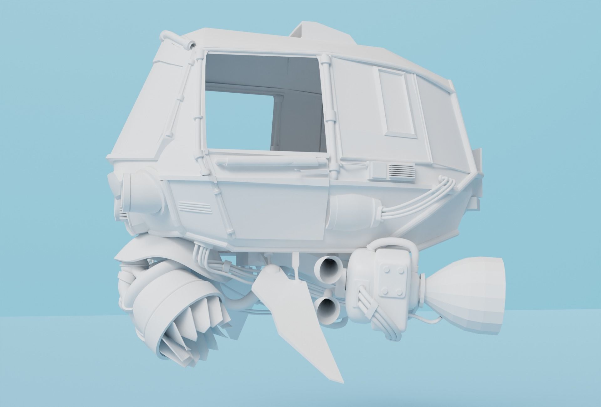 AUTO RICKSHAW Bajaj Tuk-tuk Cyberpunk Taxi 3D model_4