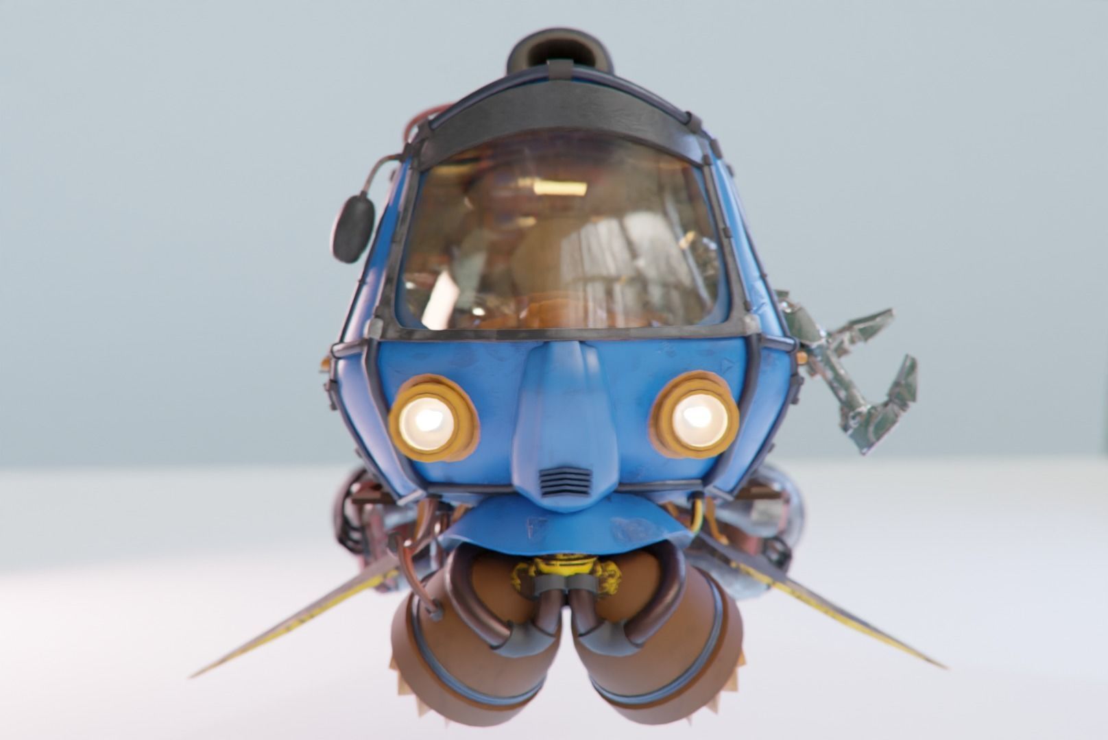 AUTO RICKSHAW Bajaj Tuk-tuk Cyberpunk Taxi 3D model_2