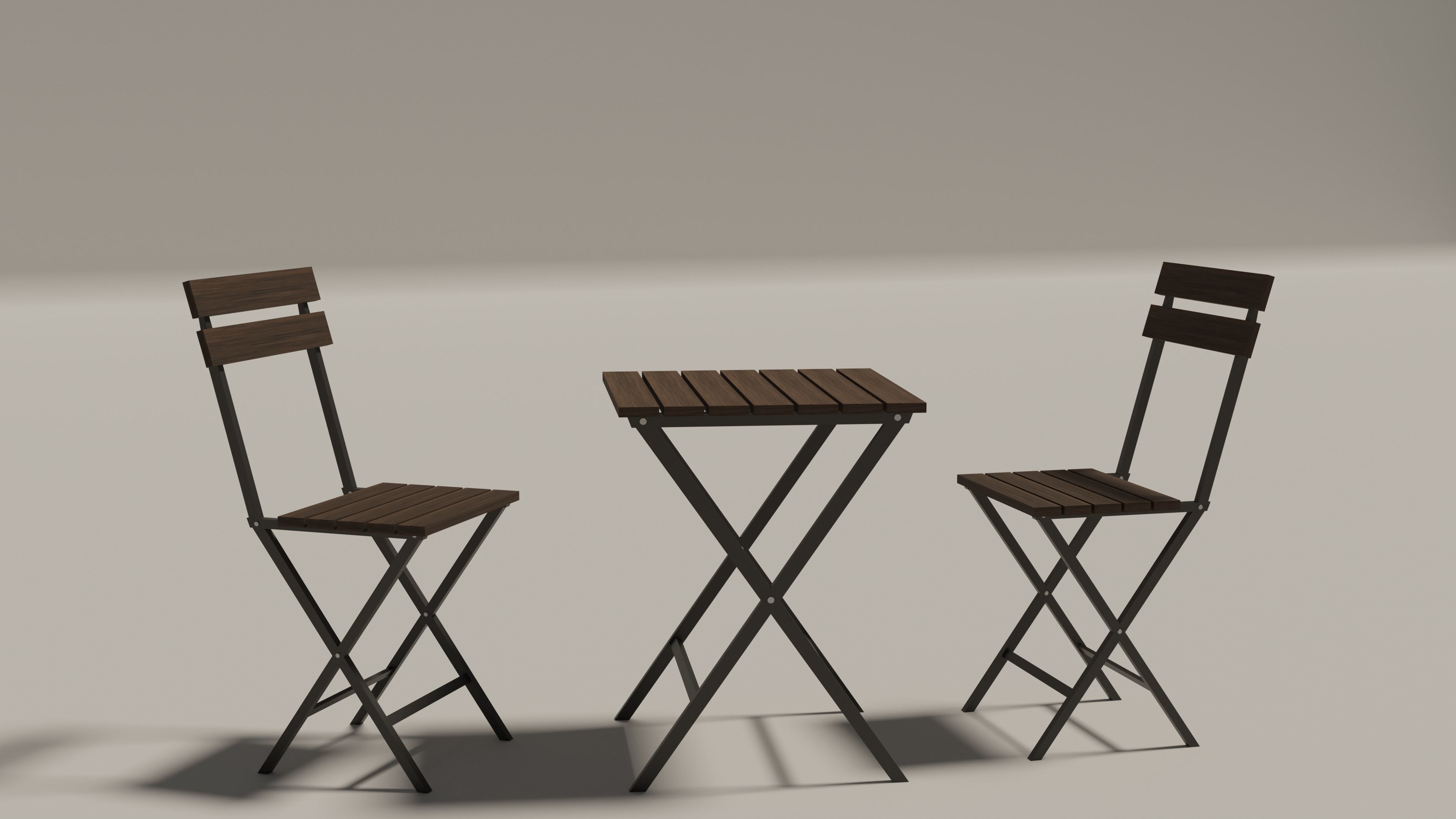 Outdoor Table Set Free 3D model_1