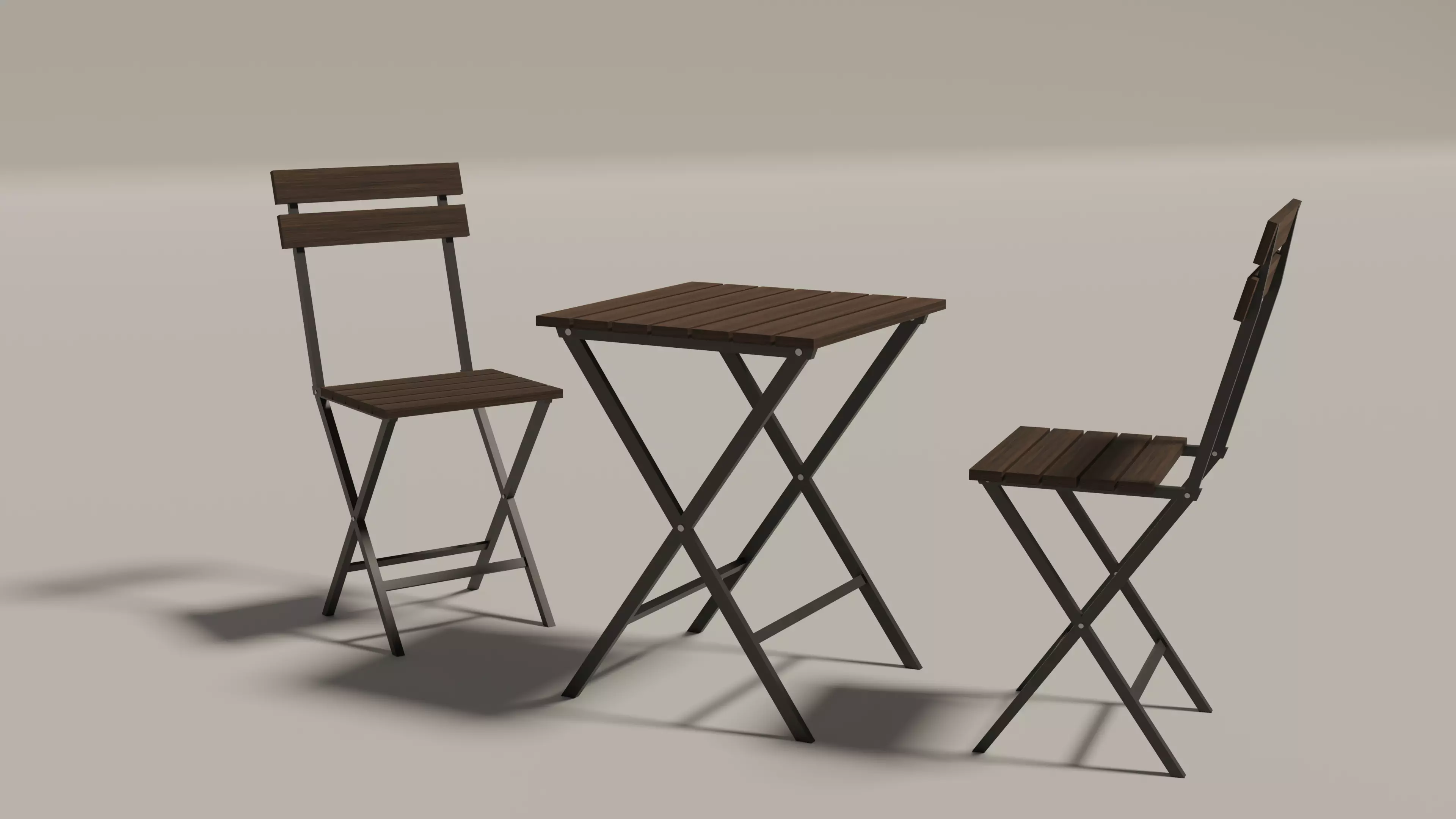 Outdoor Table Set Free 3D model_0
