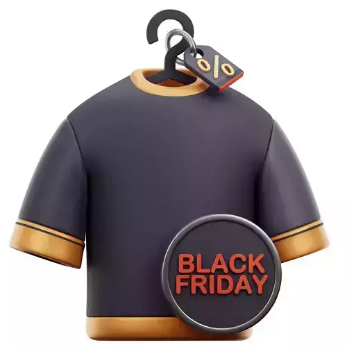 Clothes Discount Black Friday 3D Icon