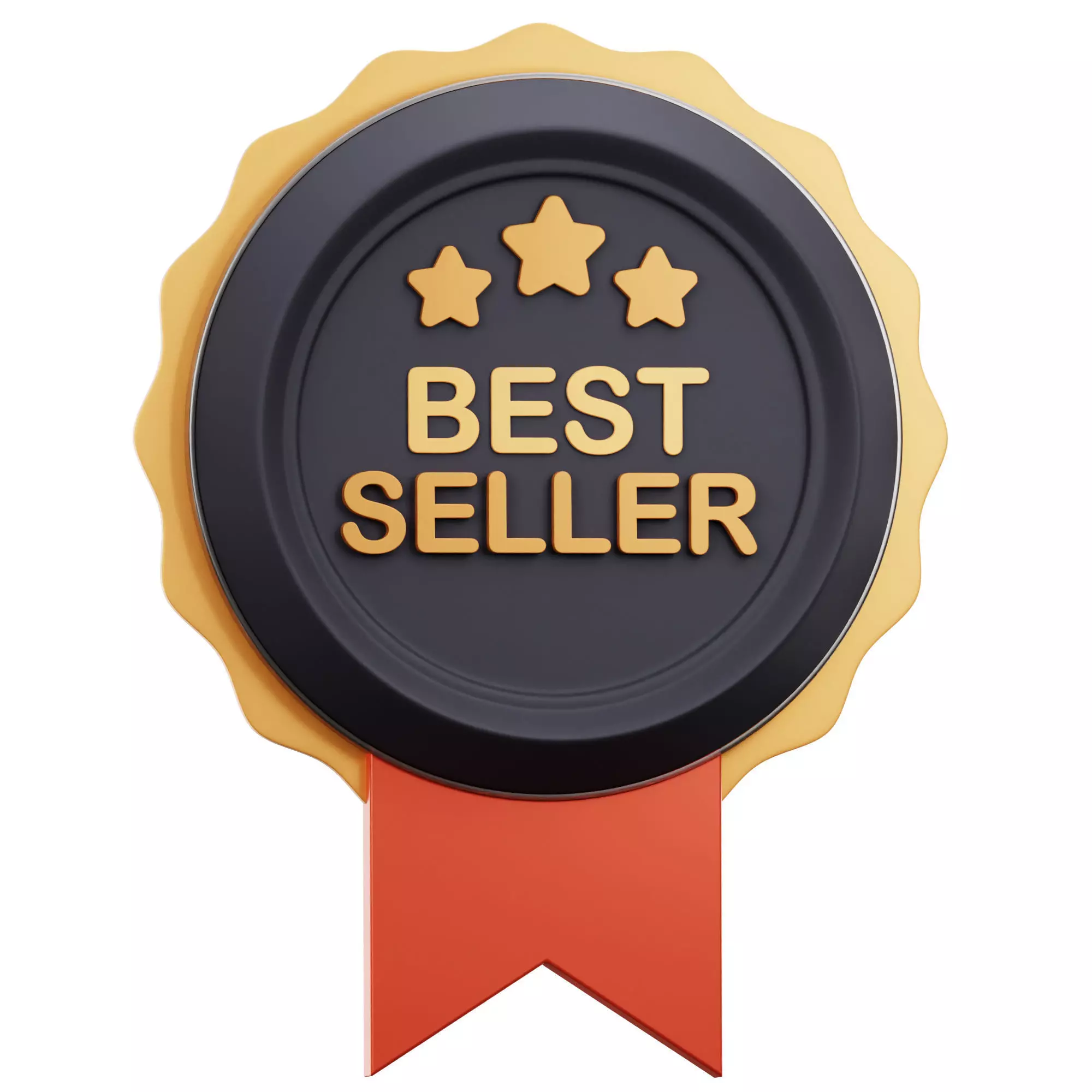 Best Seller Badge 3D Icon Low-poly 3D model_0