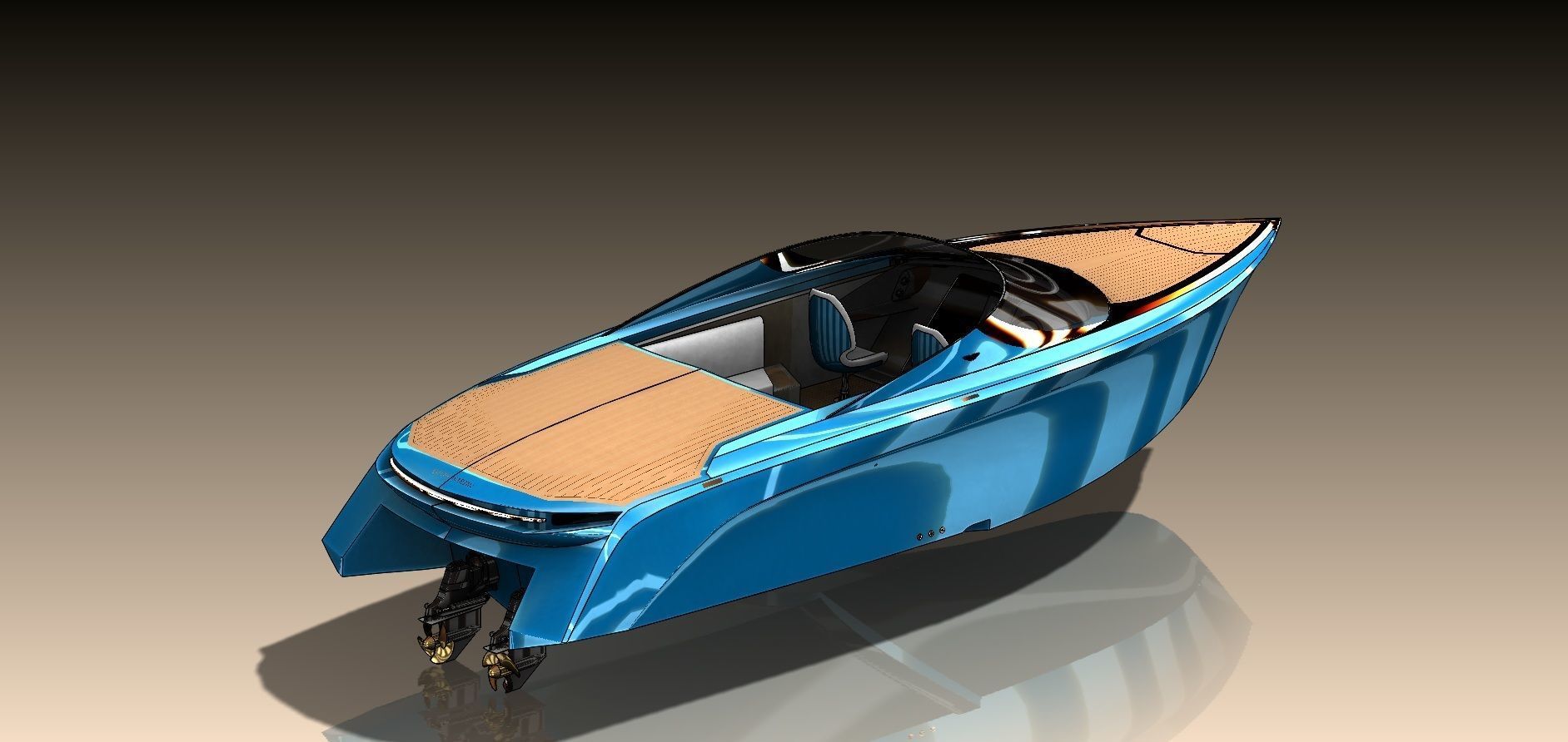 Aston Martin AM37 powerboat 3D model_5