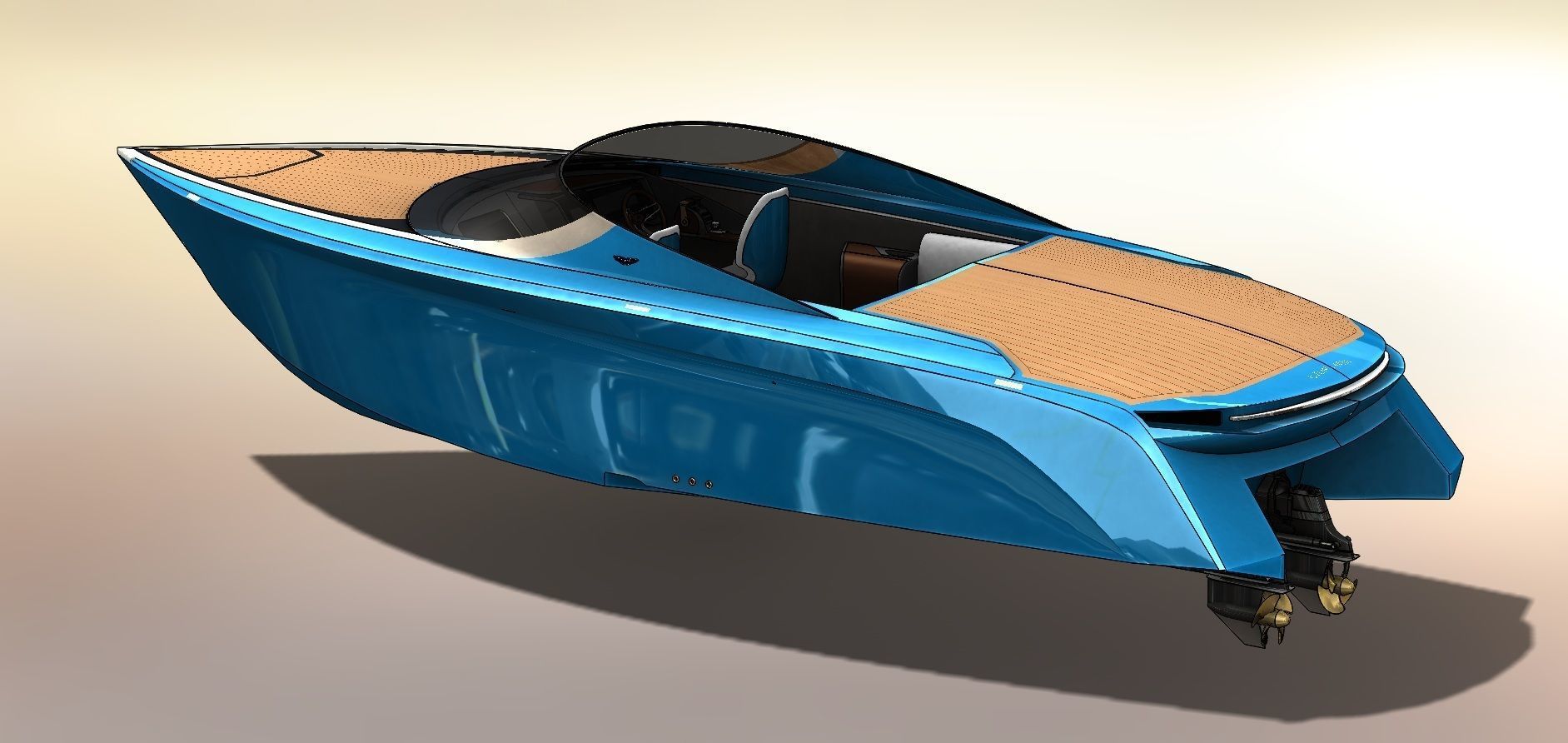 Aston Martin AM37 powerboat 3D model_2