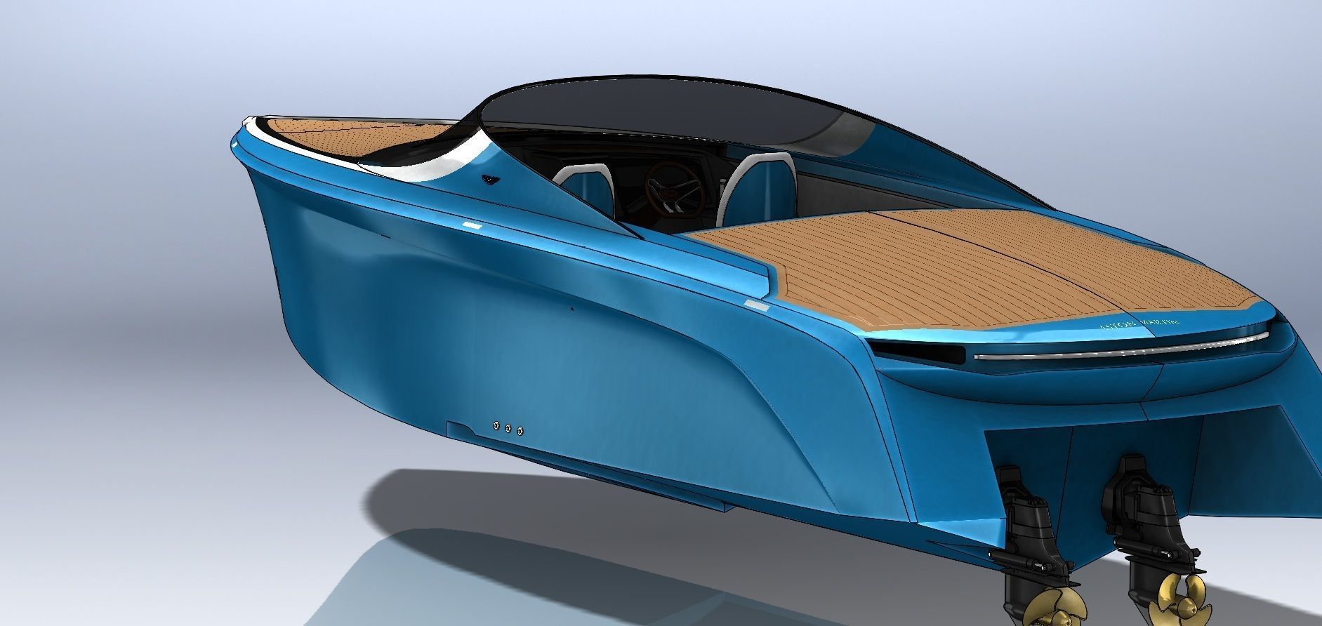 Aston Martin AM37 powerboat 3D model_9