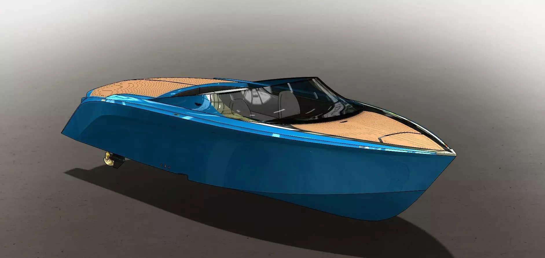 Aston Martin AM37 powerboat 3D model_0