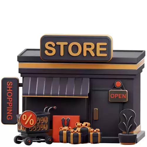 Shopping Store 3D Icon