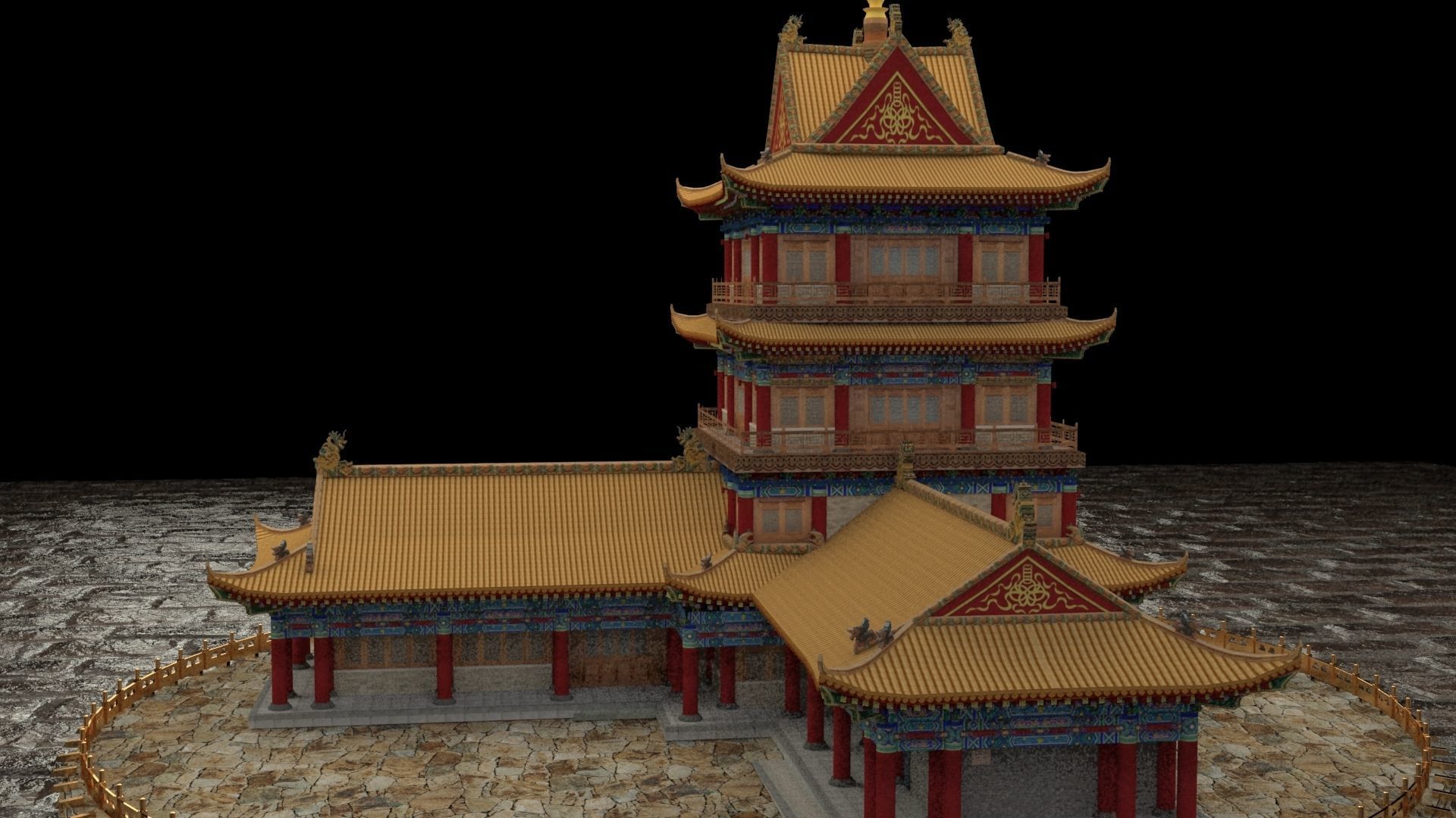 Chinese ancient house 3D model_4