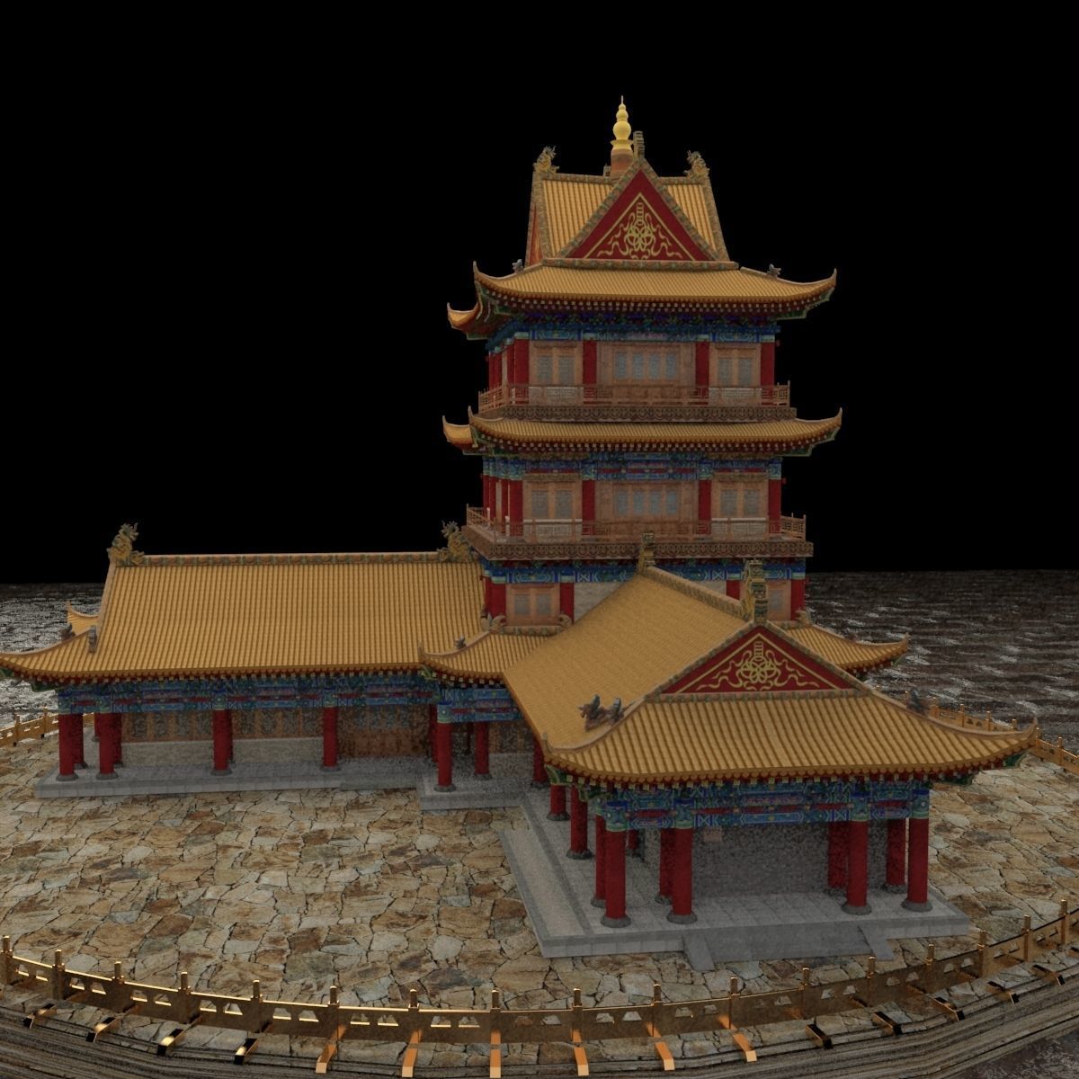 Chinese ancient house 3D model_5
