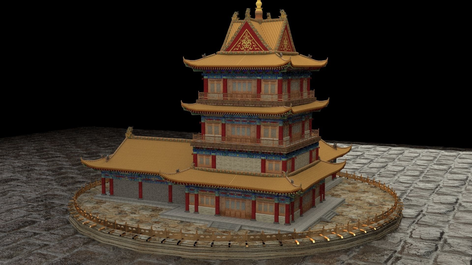 Chinese ancient house 3D model_3