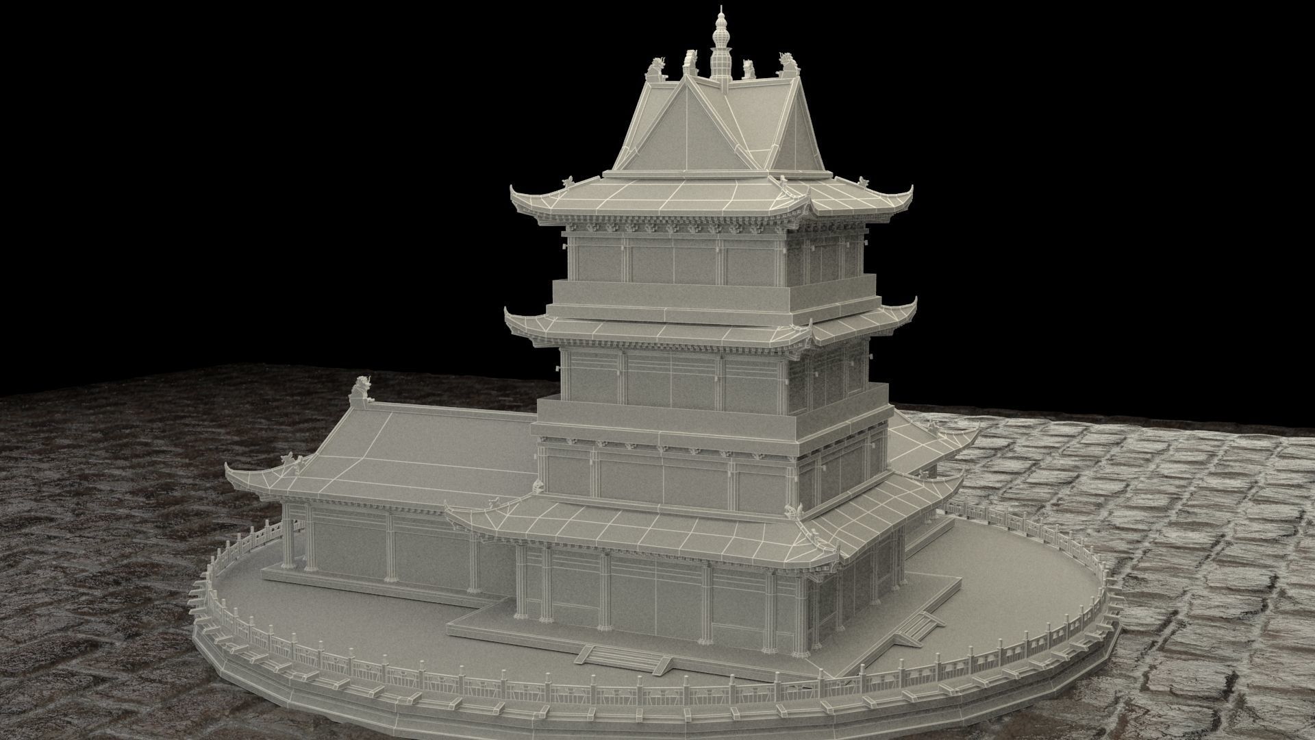 Chinese ancient house 3D model_6