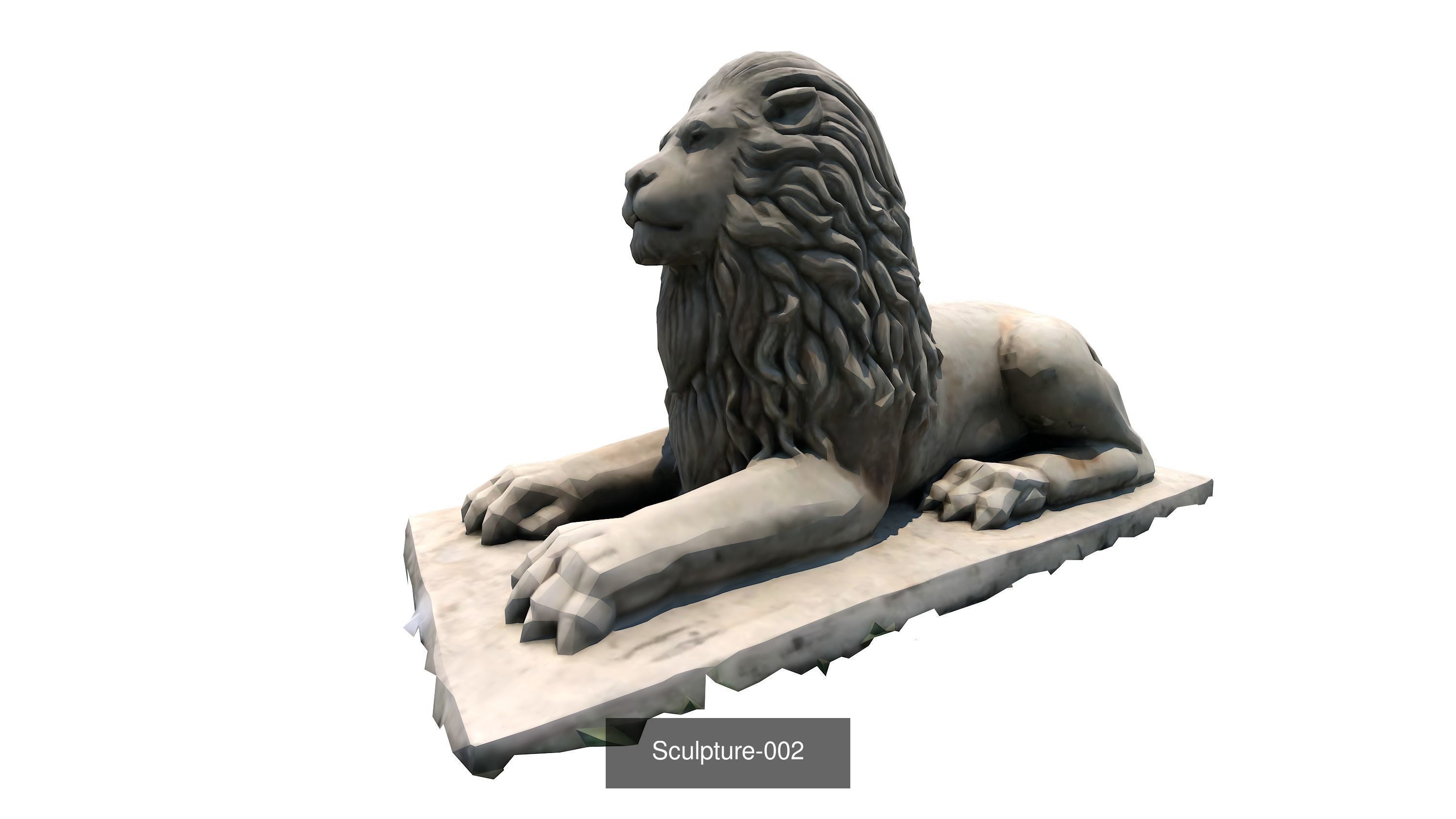 Sculpture-A statue of lion 3D Model Collection_2