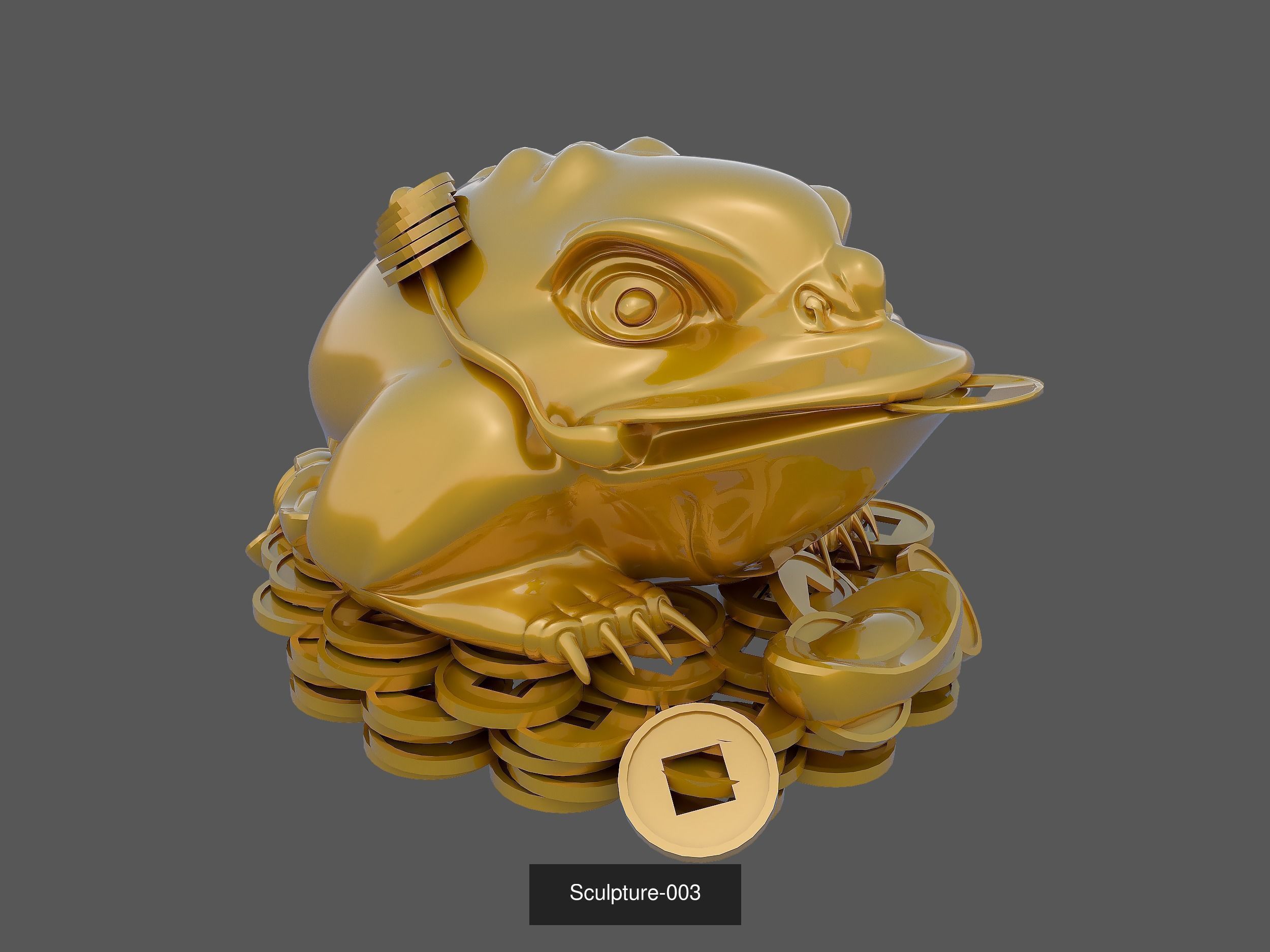 Sculpture-A statue of lion 3D Model Collection_3