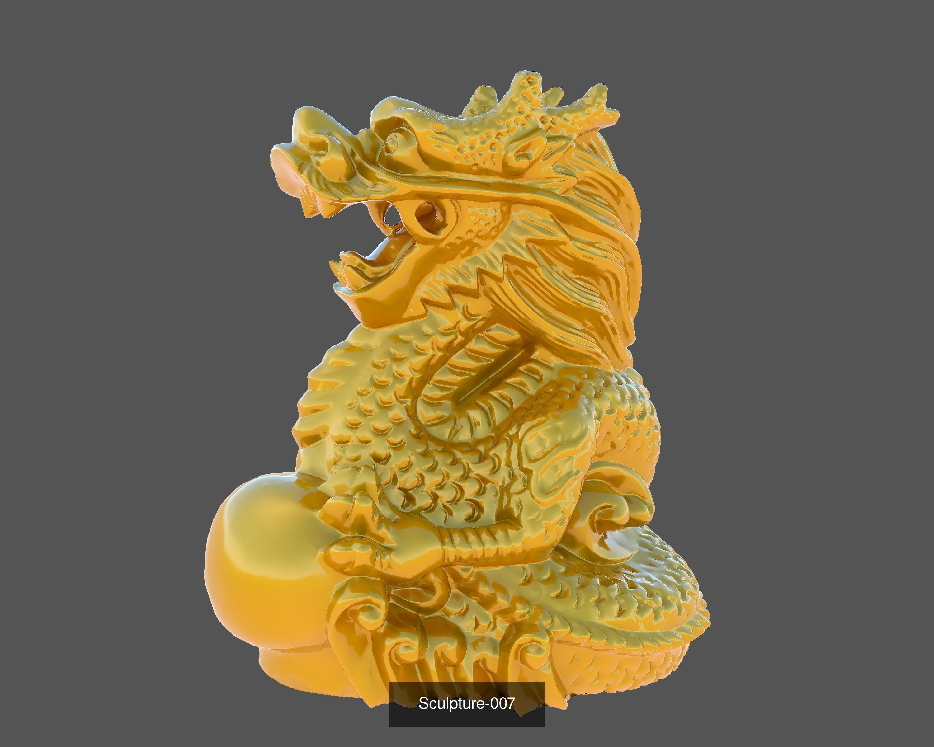 Sculpture-A statue of lion 3D Model Collection_7