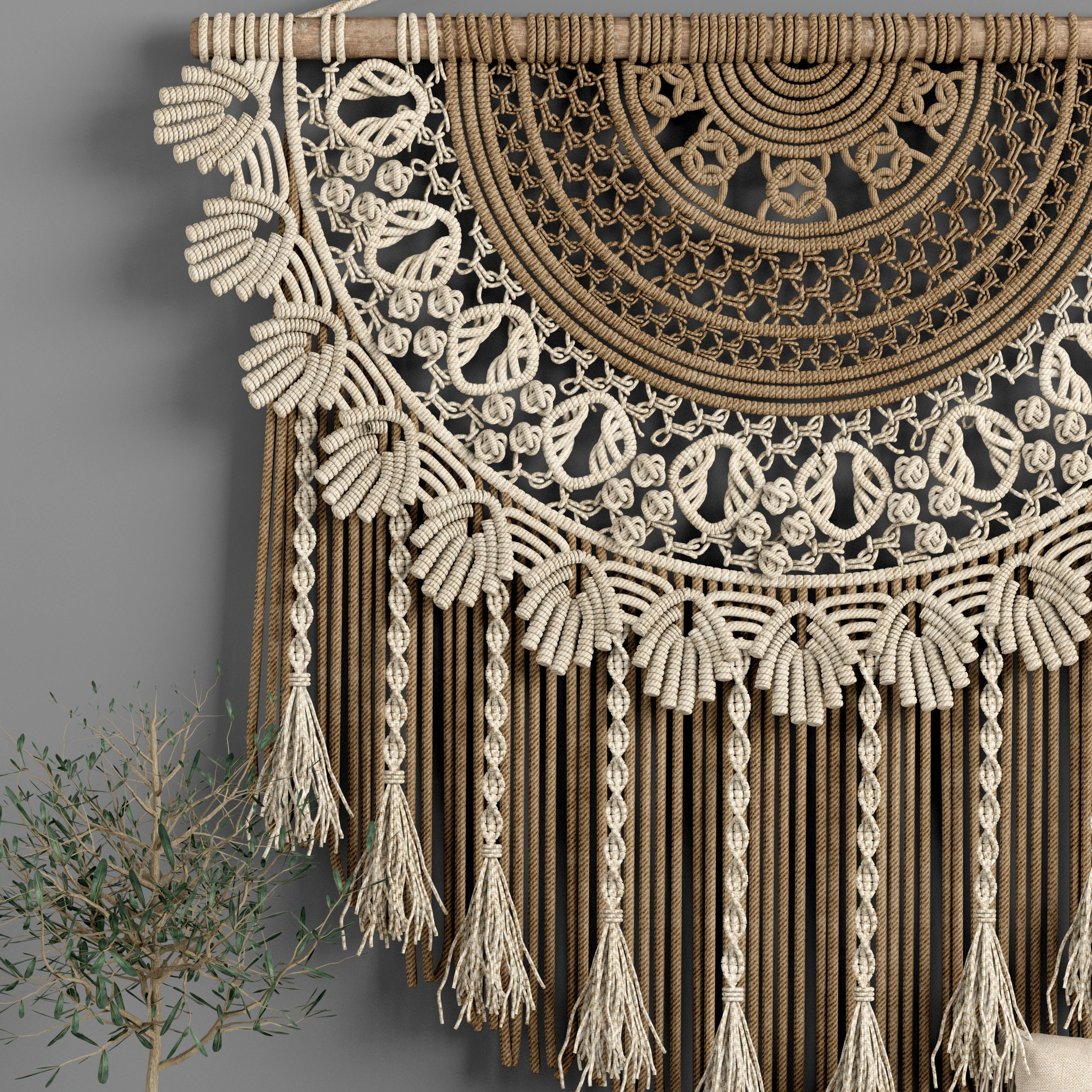 macrame decor set 10 3D model_1