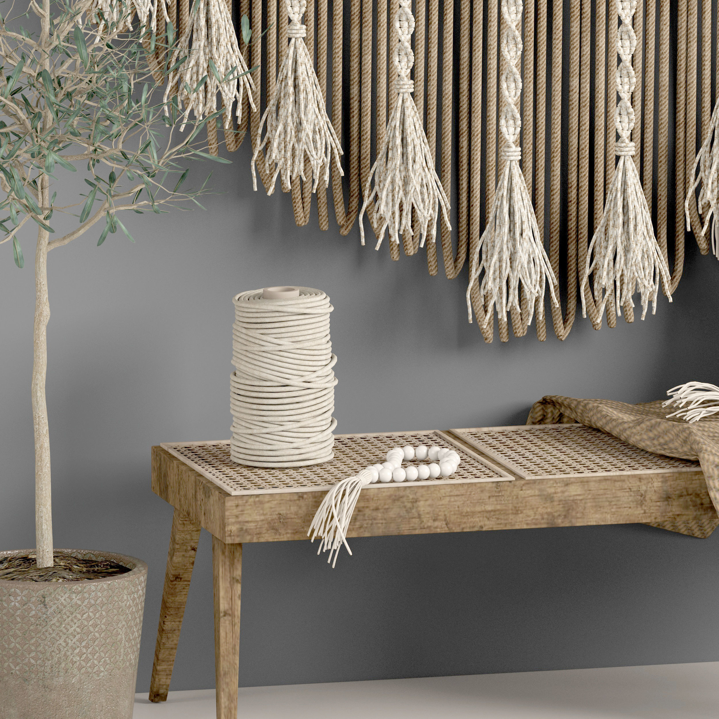 macrame decor set 10 3D model_4