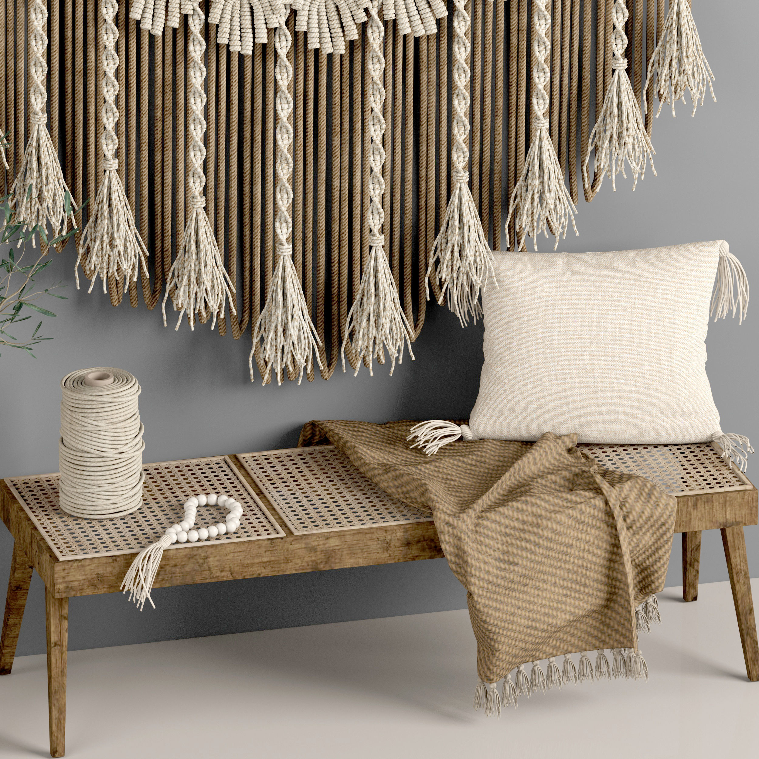 macrame decor set 10 3D model_3