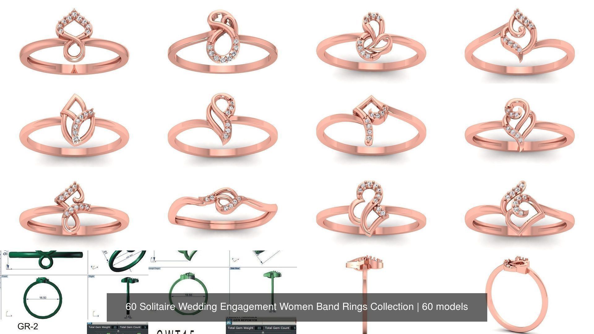 60 Solitaire Wedding Engagement Women Band Rings Collection _9