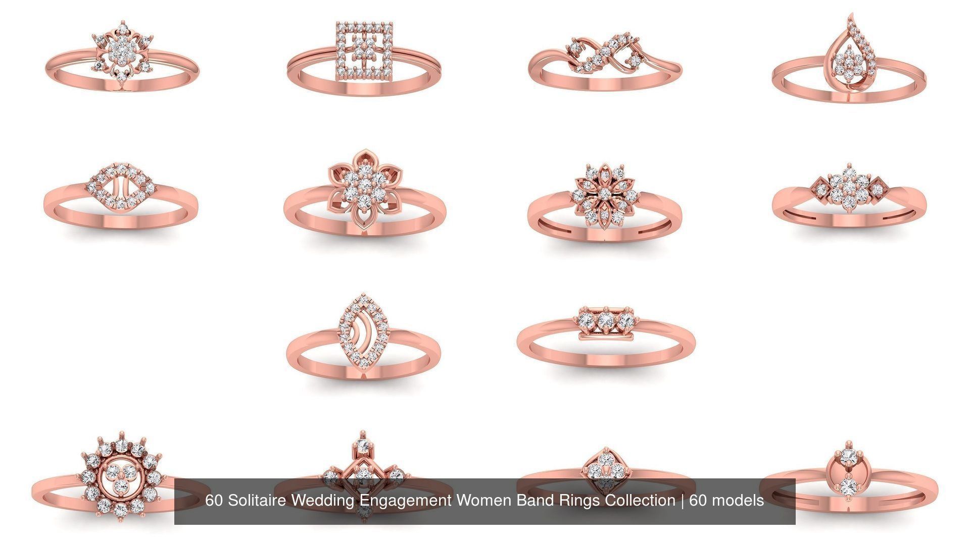 60 Solitaire Wedding Engagement Women Band Rings Collection _2