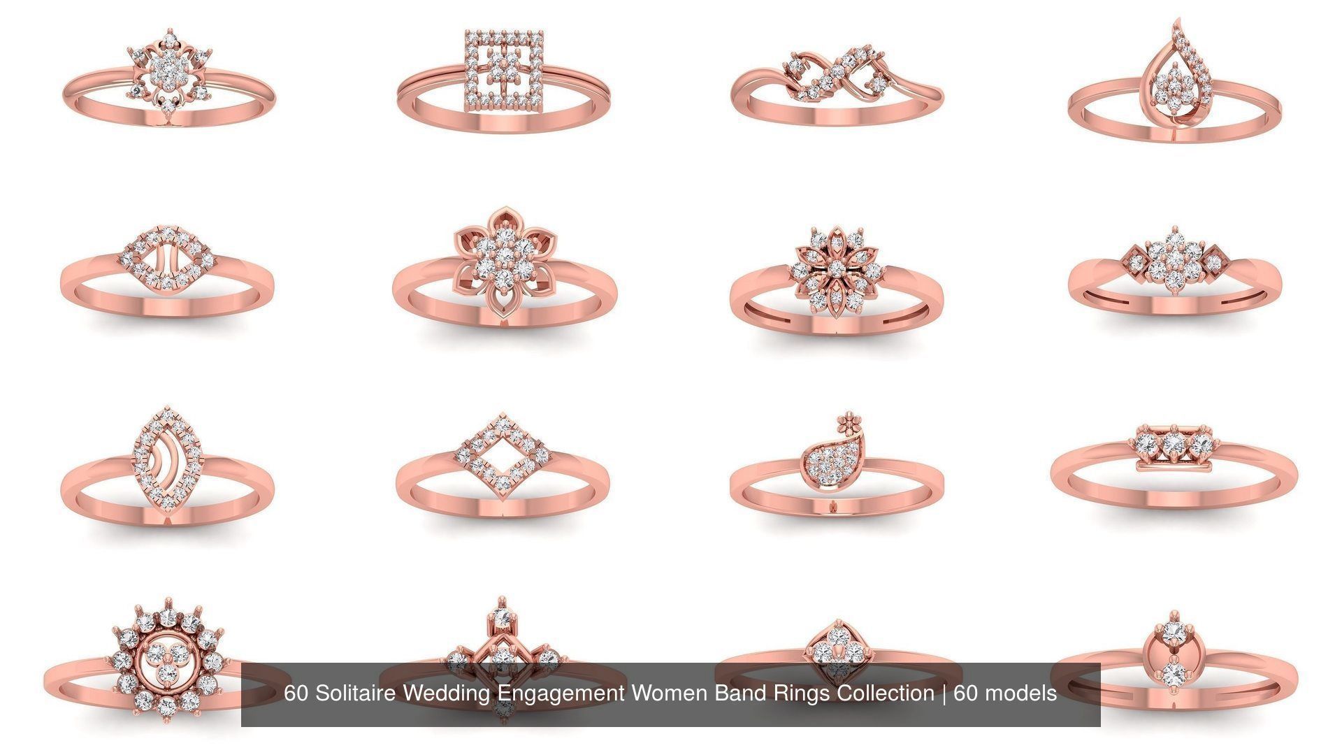 60 Solitaire Wedding Engagement Women Band Rings Collection _3