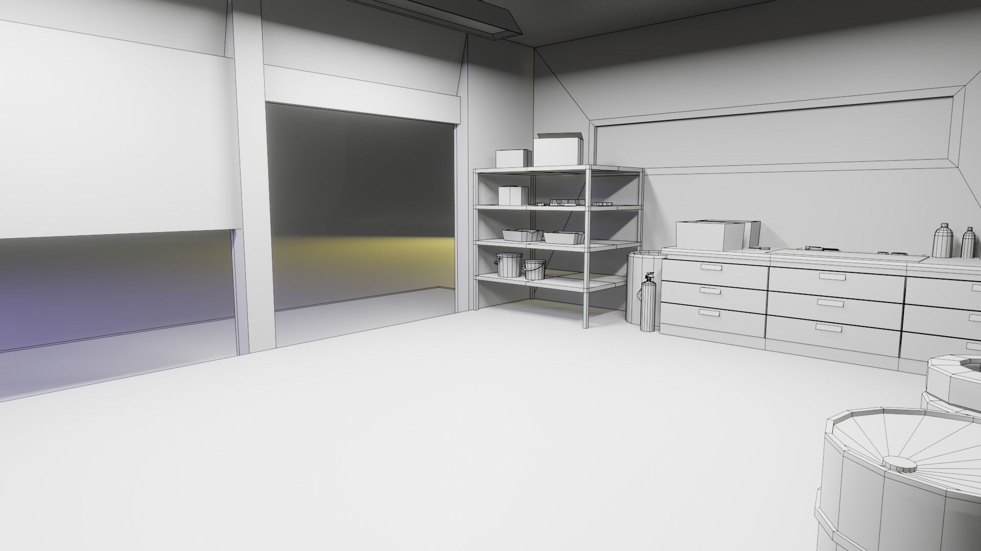 Low Poly Garage Low-poly 3D model_6