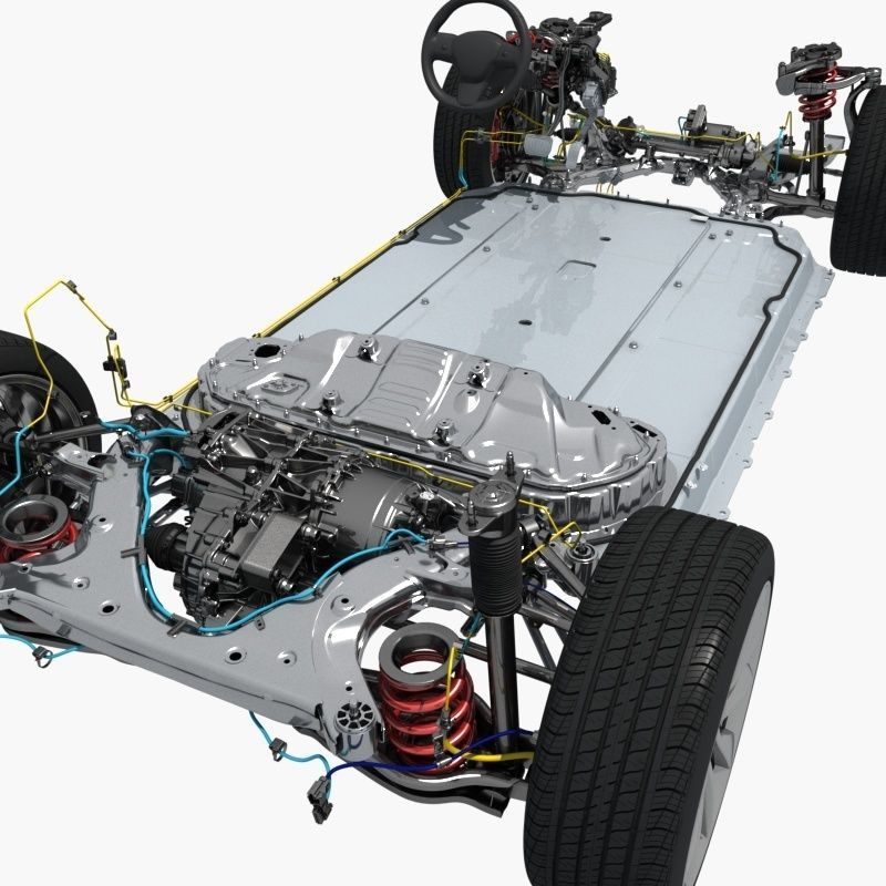 Electric Car Chassis 3D model_11