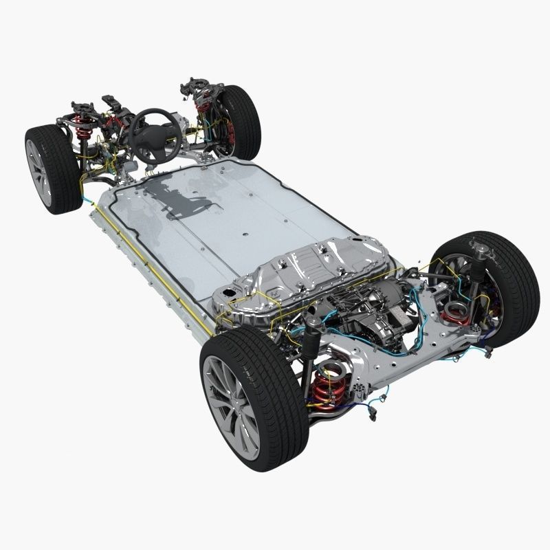 Electric Car Chassis 3D model_1
